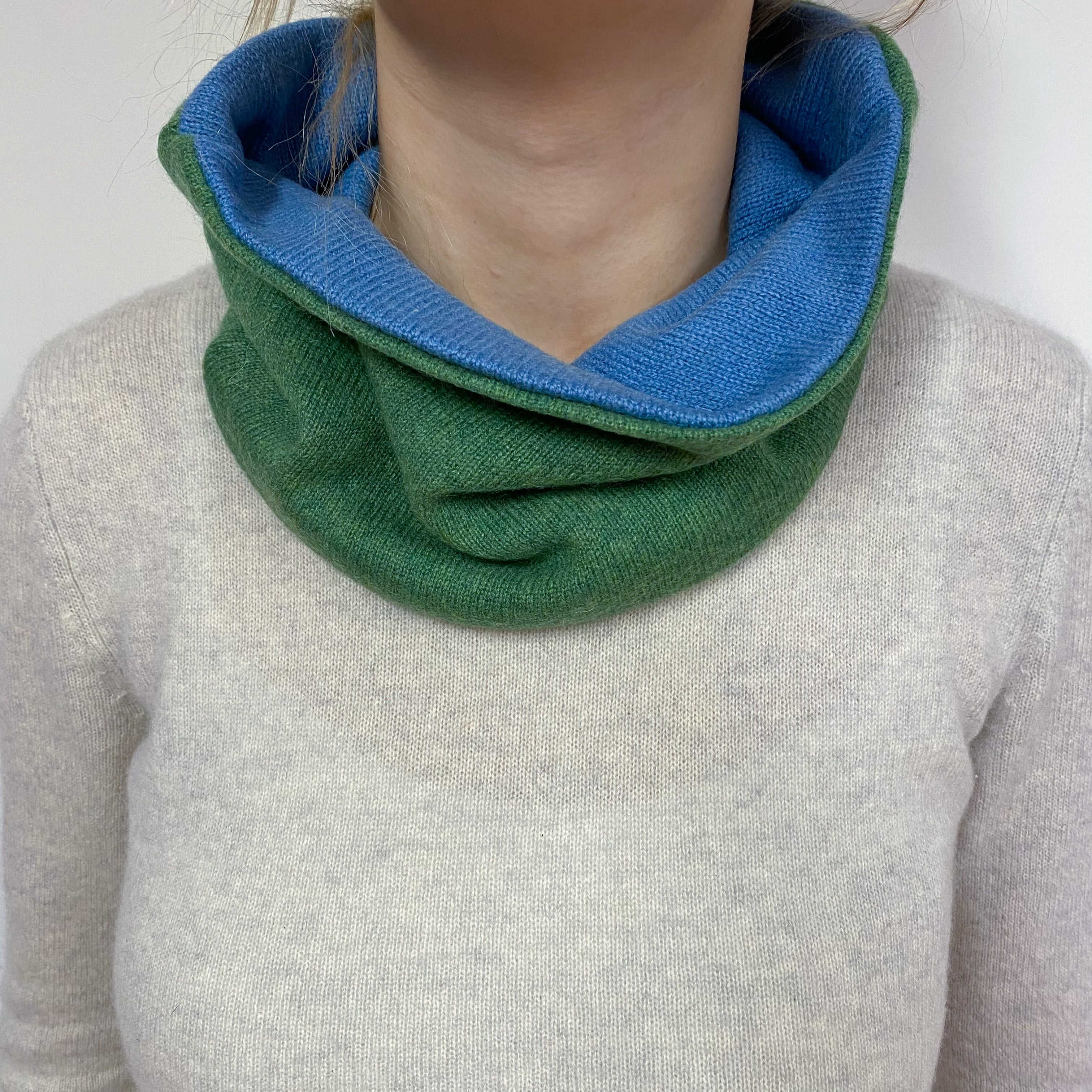 Pear Green & Denim Neck Warmer