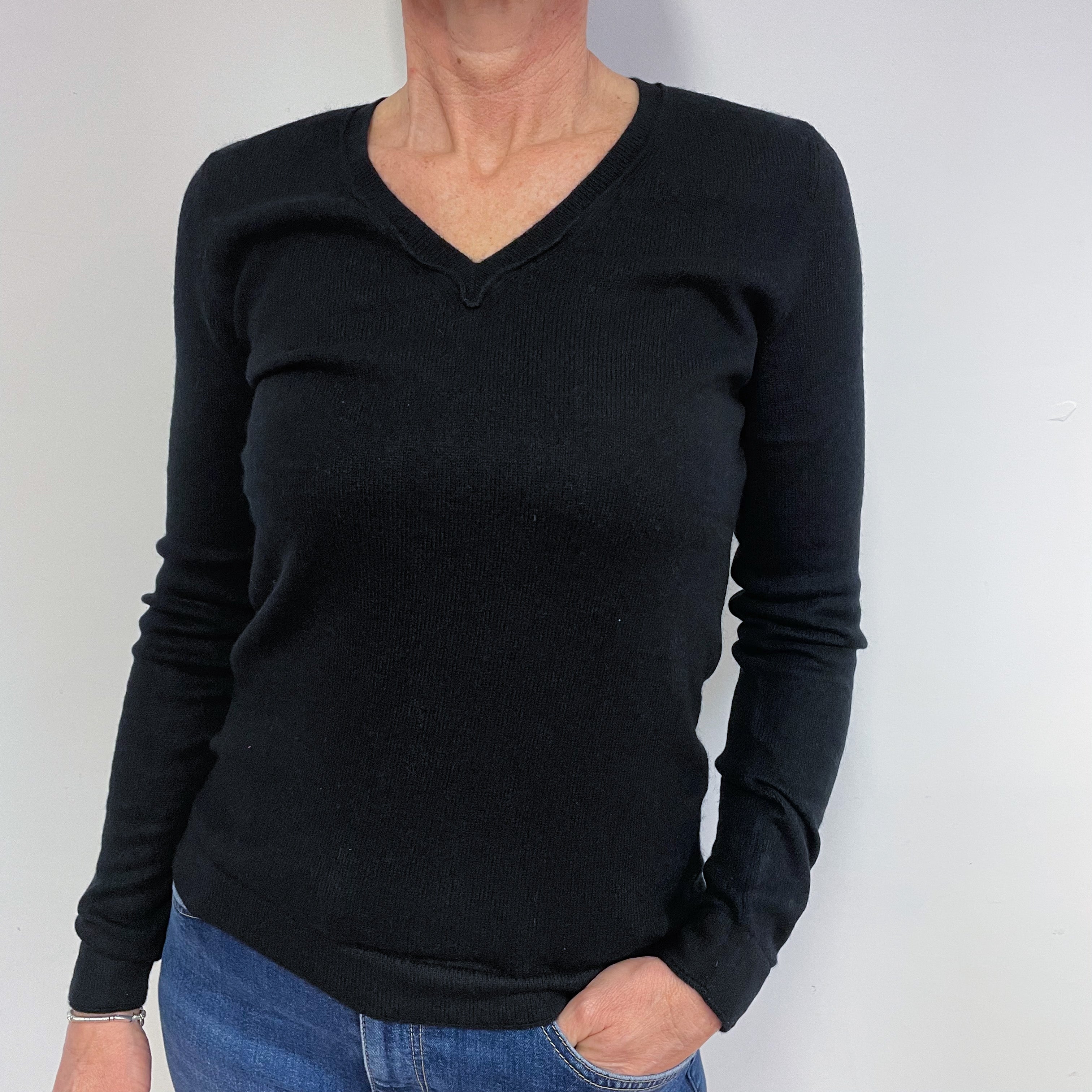 Black V Neck Jumper Medium
