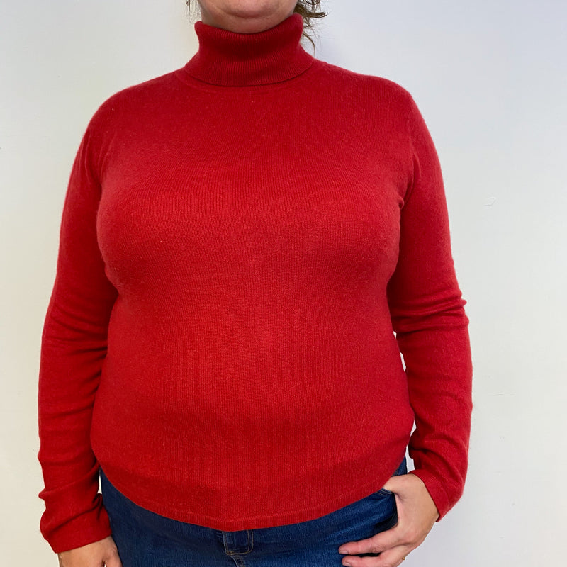 Crimson Red Polo Neck Jumper Extra Large