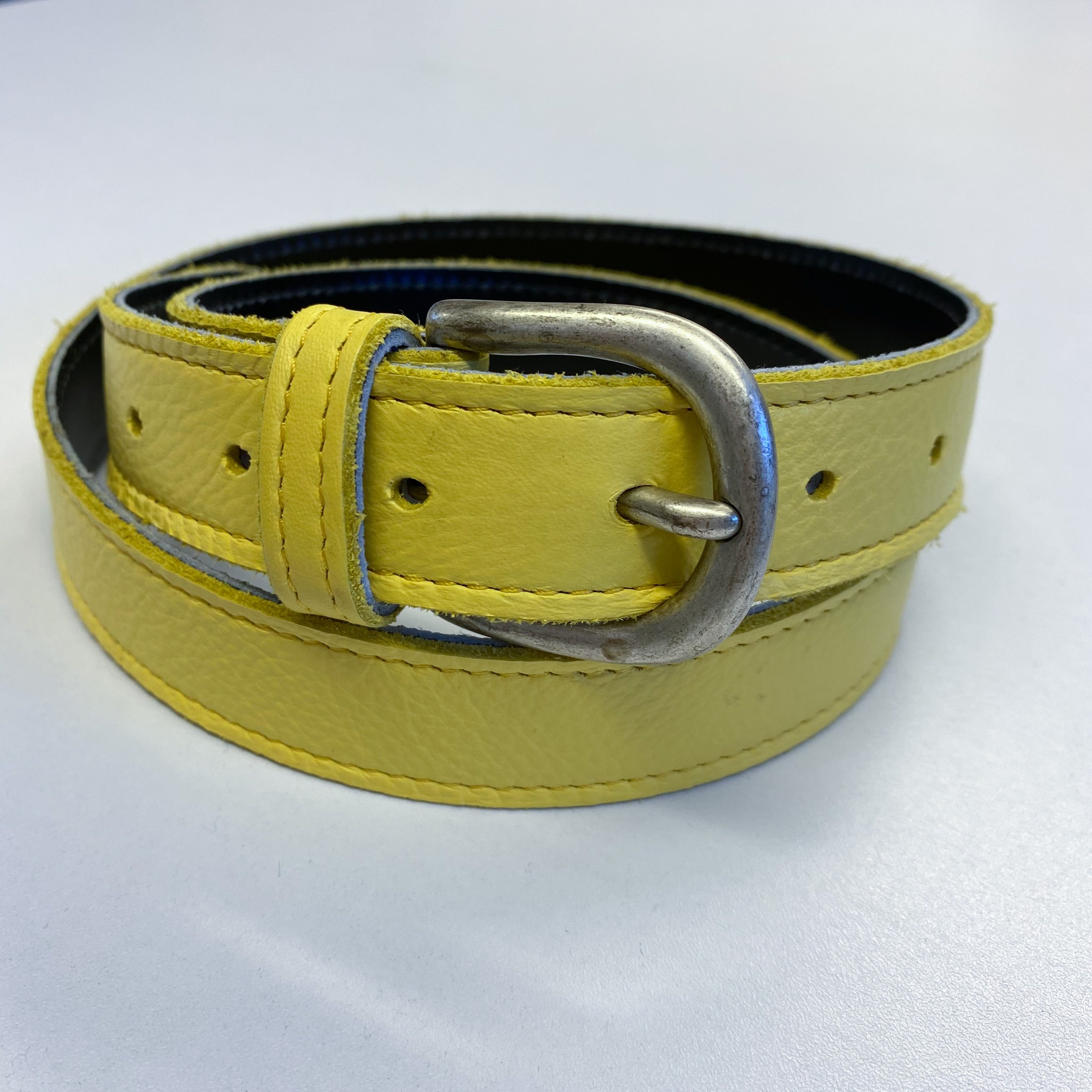 Leather Bright Yellow Belt S/M
