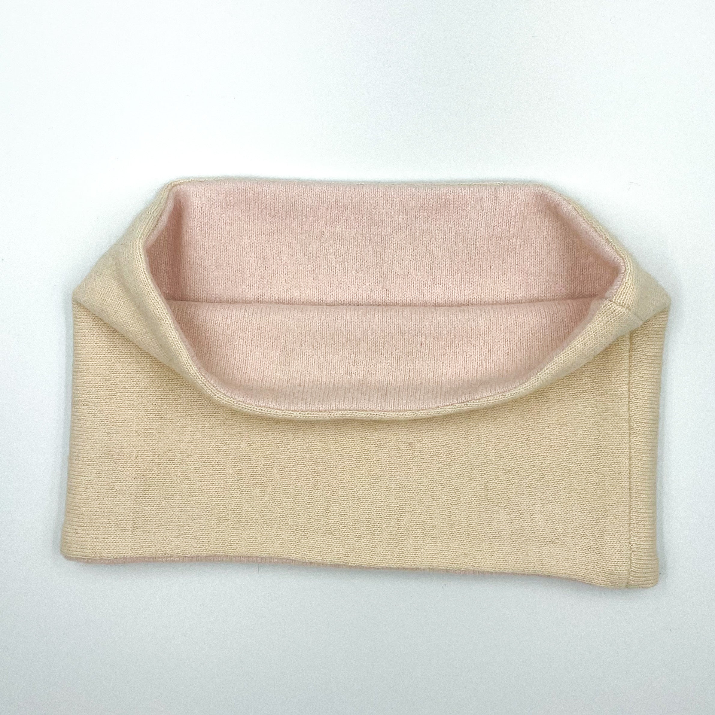 Cream and Ice Pink Cashmere Neck Warmer