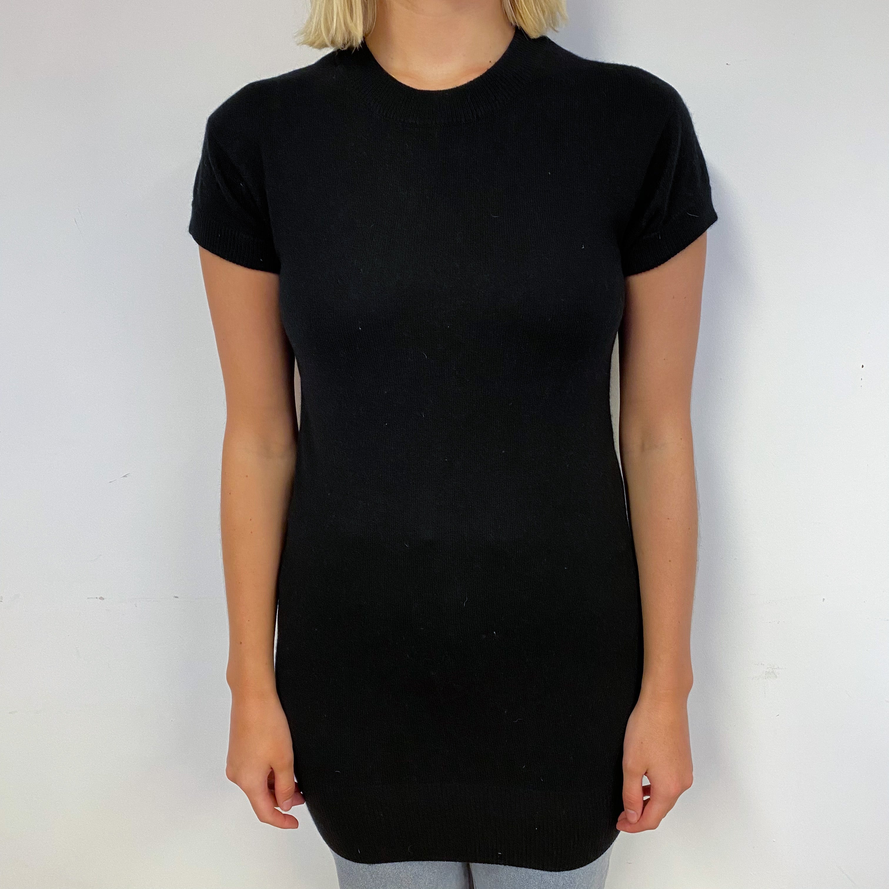 Black Cashmere Short Sleeved Tunic Small