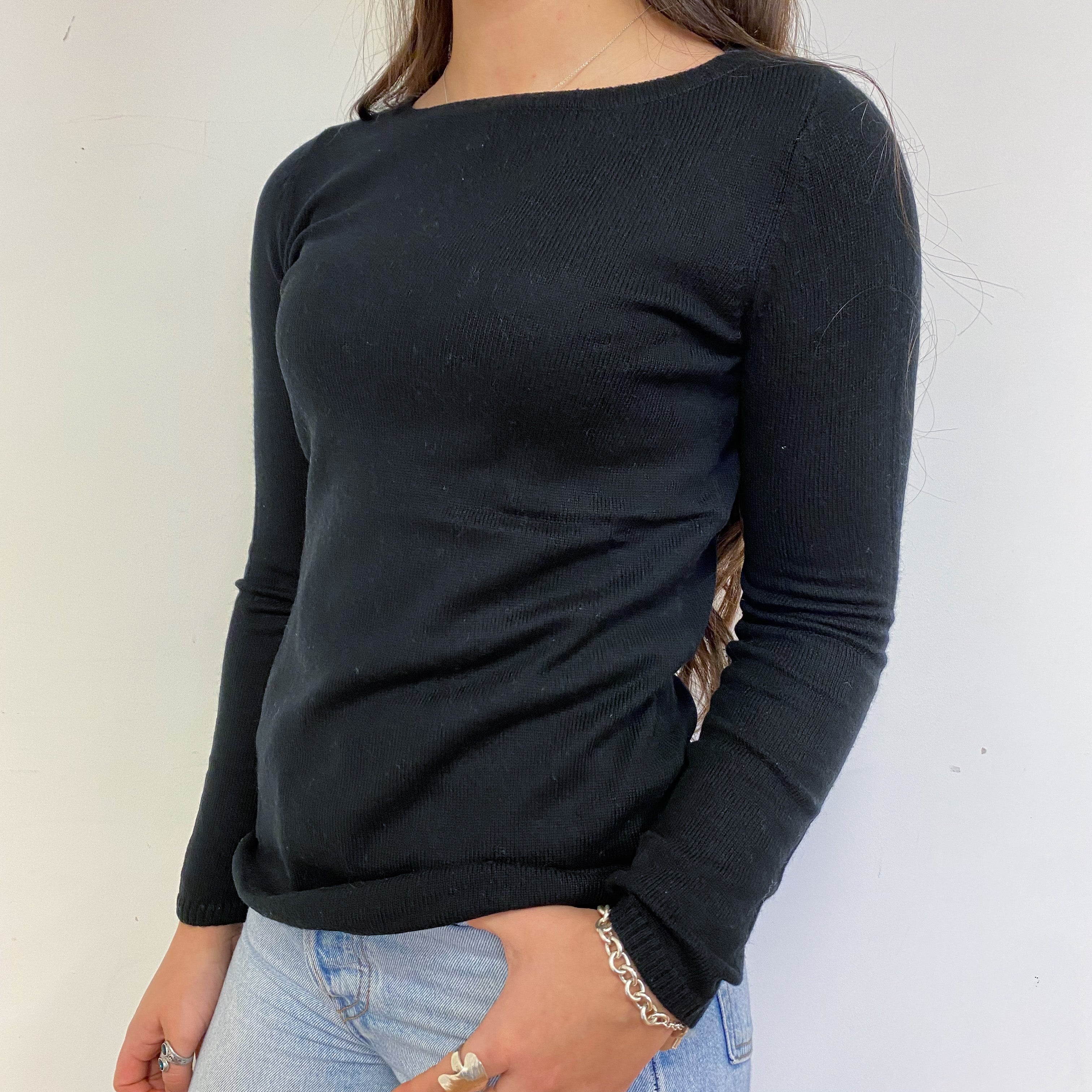 Classic Black Crew Neck Jumper Extra Small