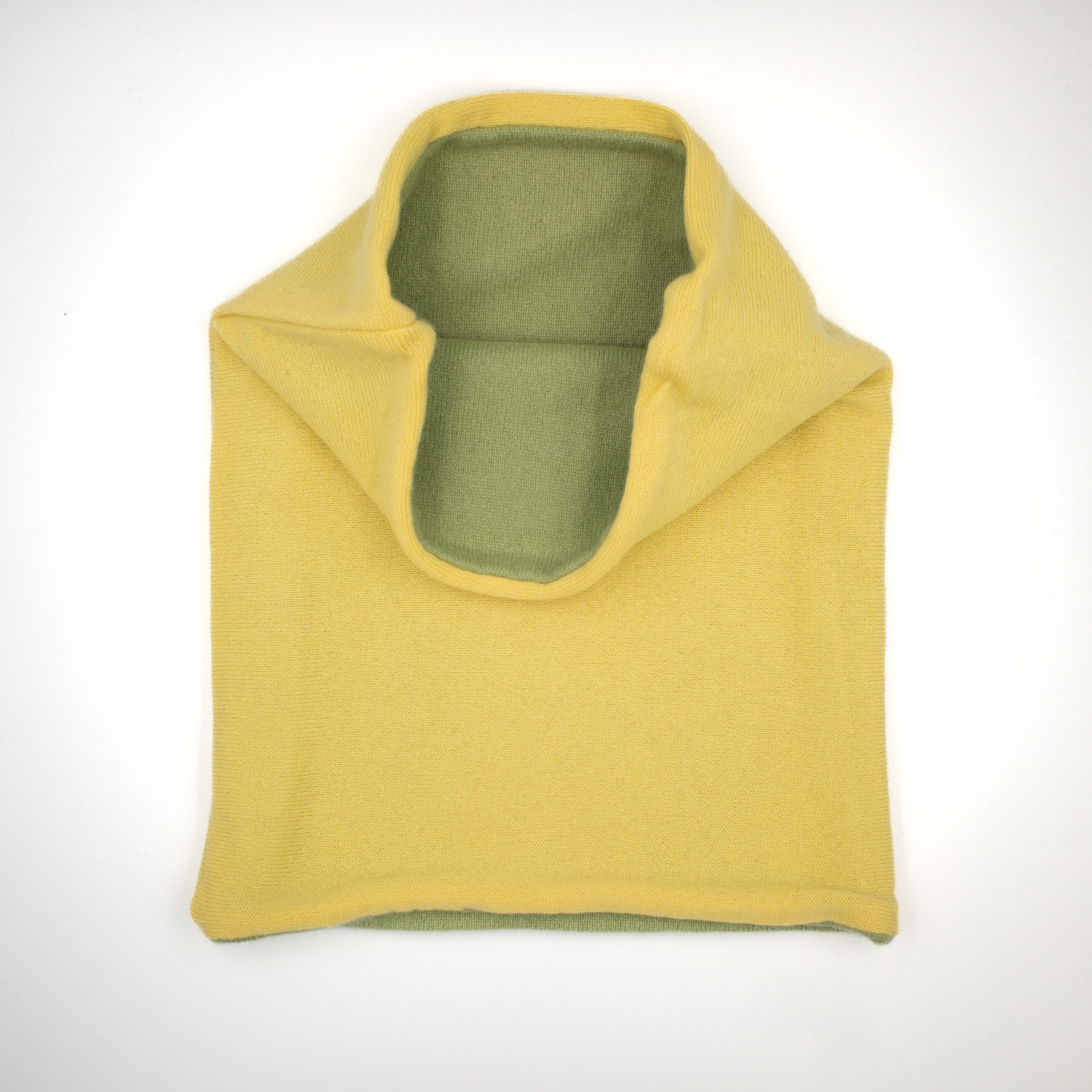Yellow and Sage Green Luxury Double Layered Snood