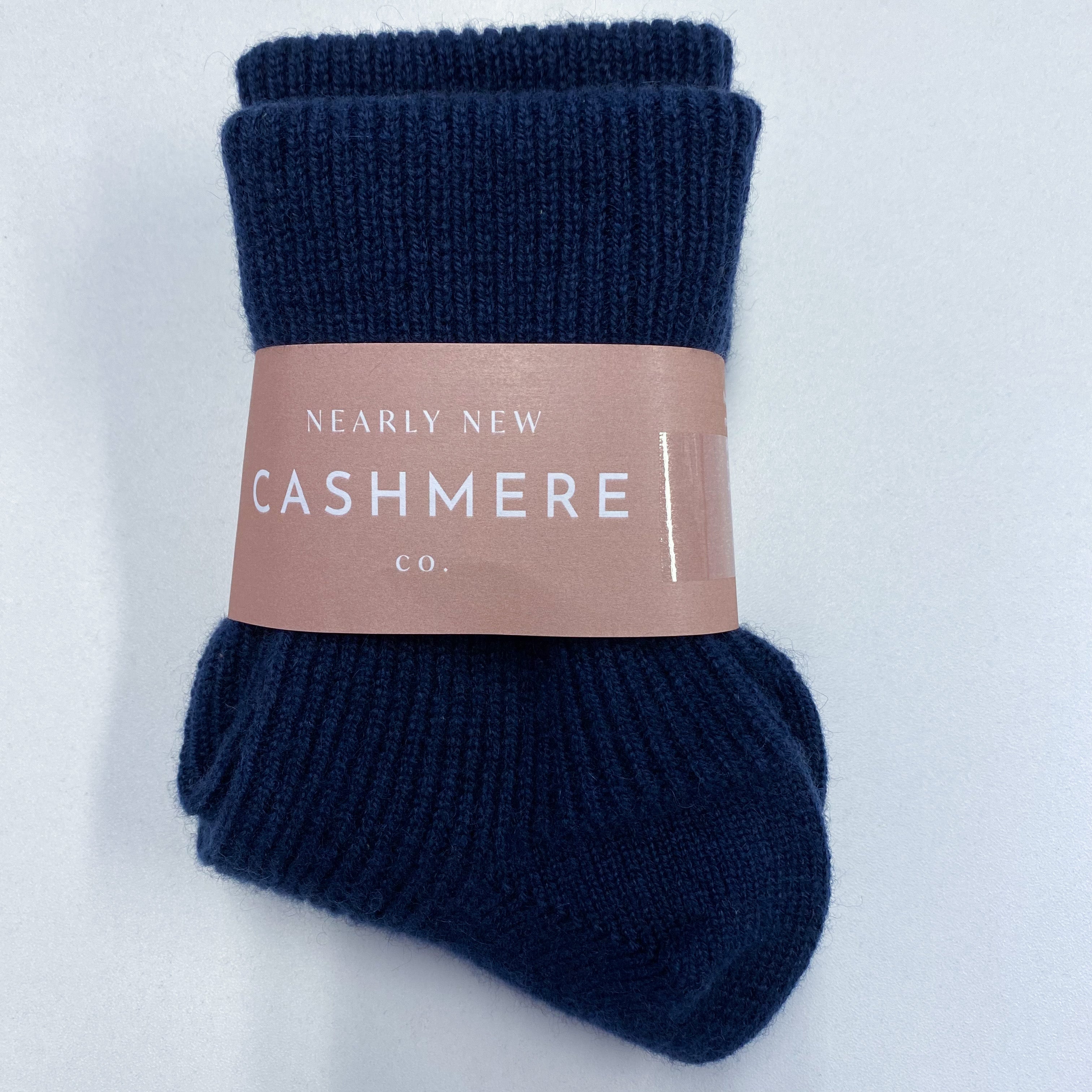 Navy Ladies Cashmere Bed Socks