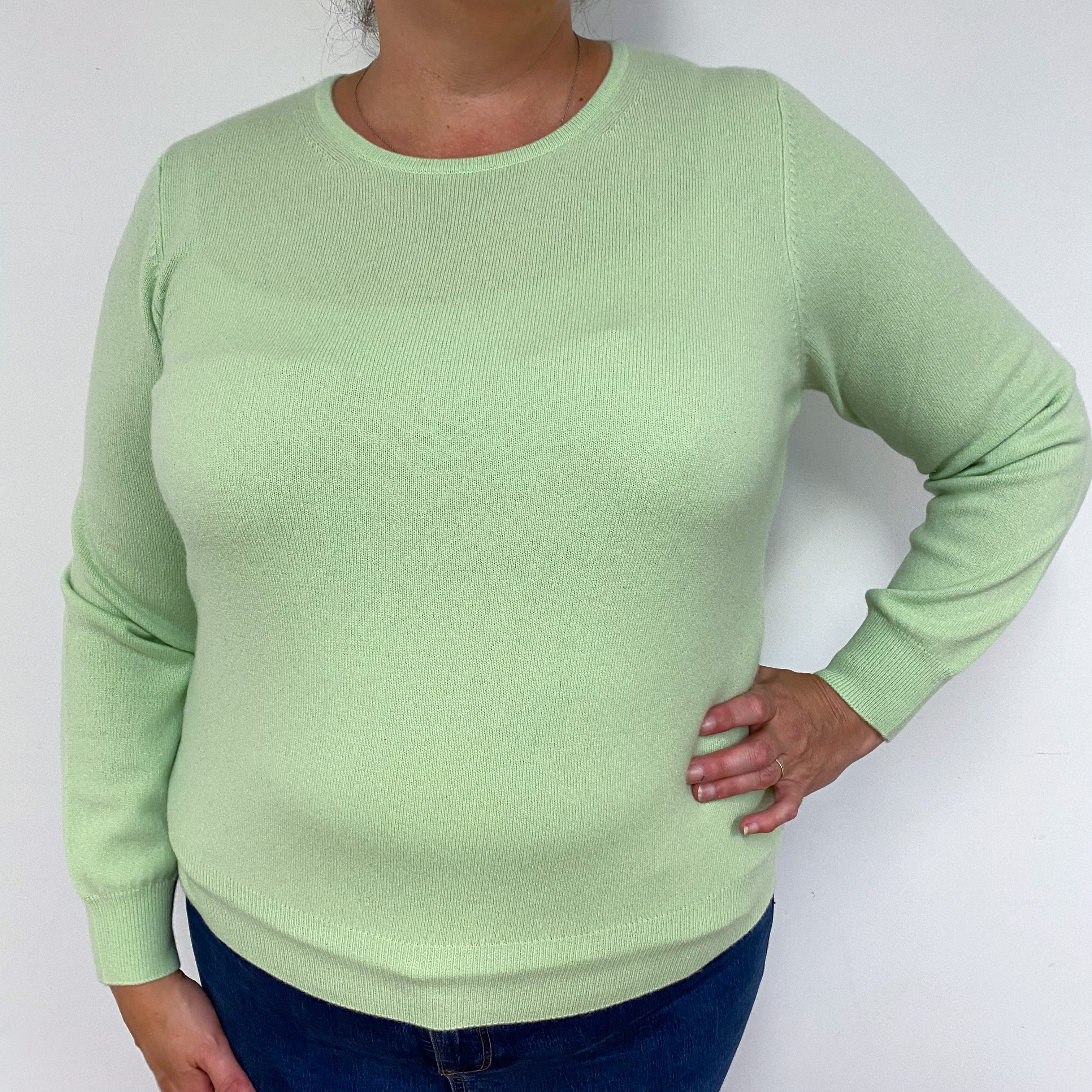 New Hellebore Green Crew Neck Jumper Extra  Large