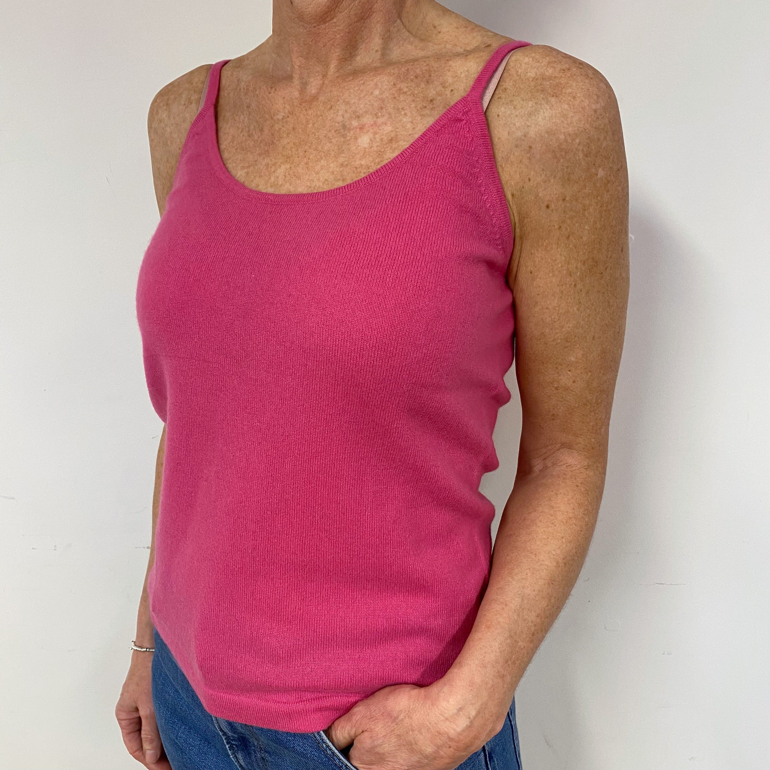 Sweet Pea Pink Cashmere Vest Medium