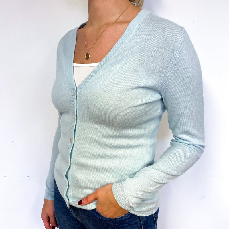 Pale Mint Green V Neck Cardigan Small