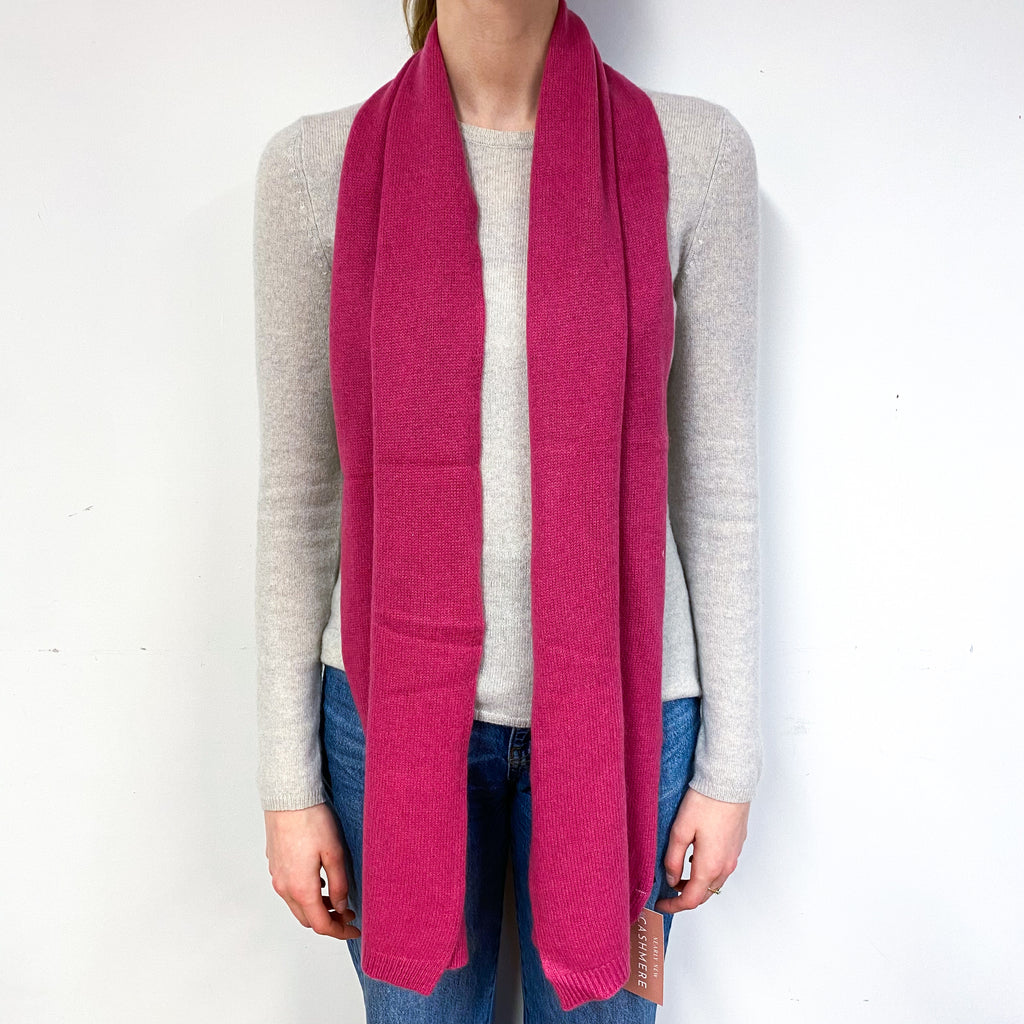 Rose Pink Long Chunky Scarf