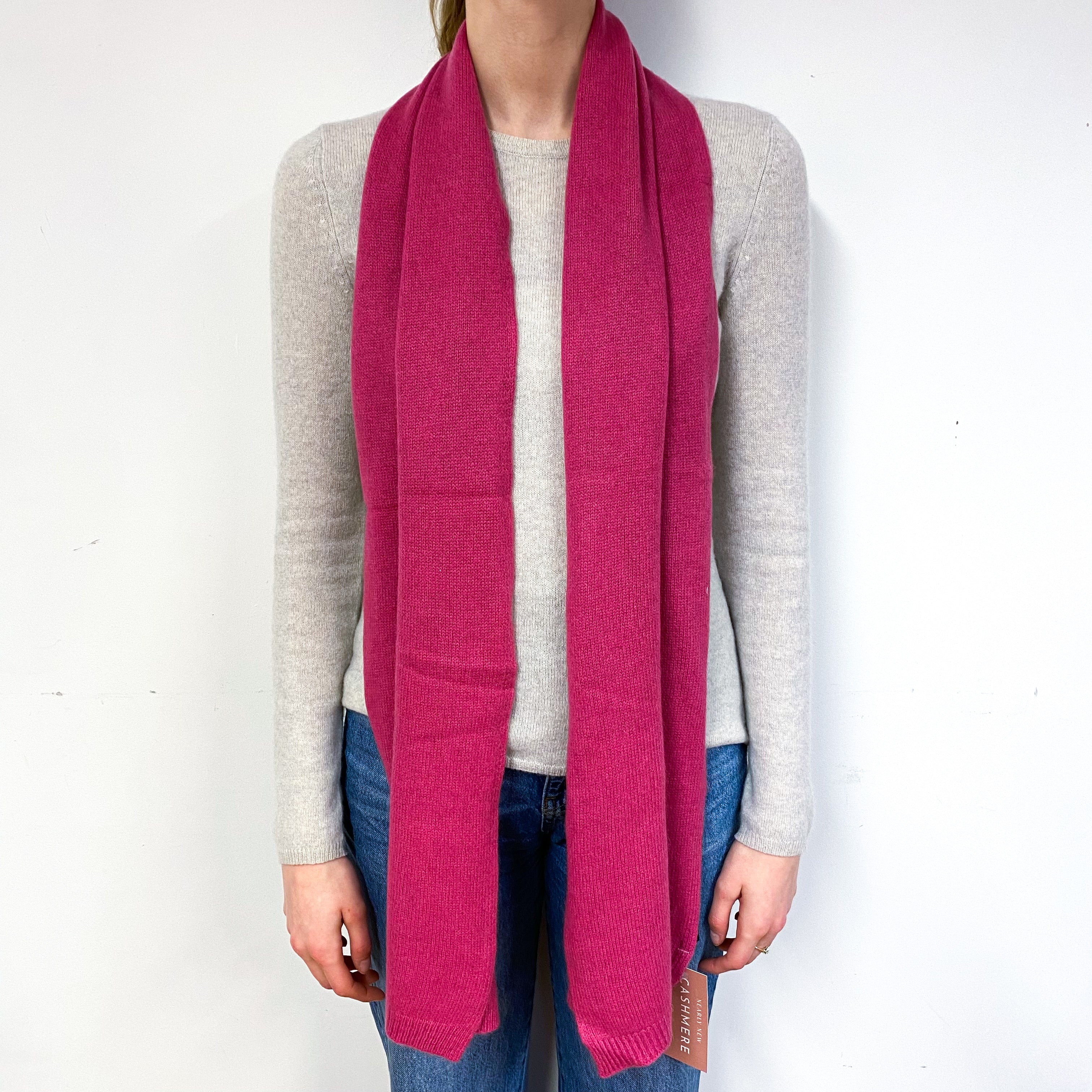 Rose Pink Long Chunky Scarf
