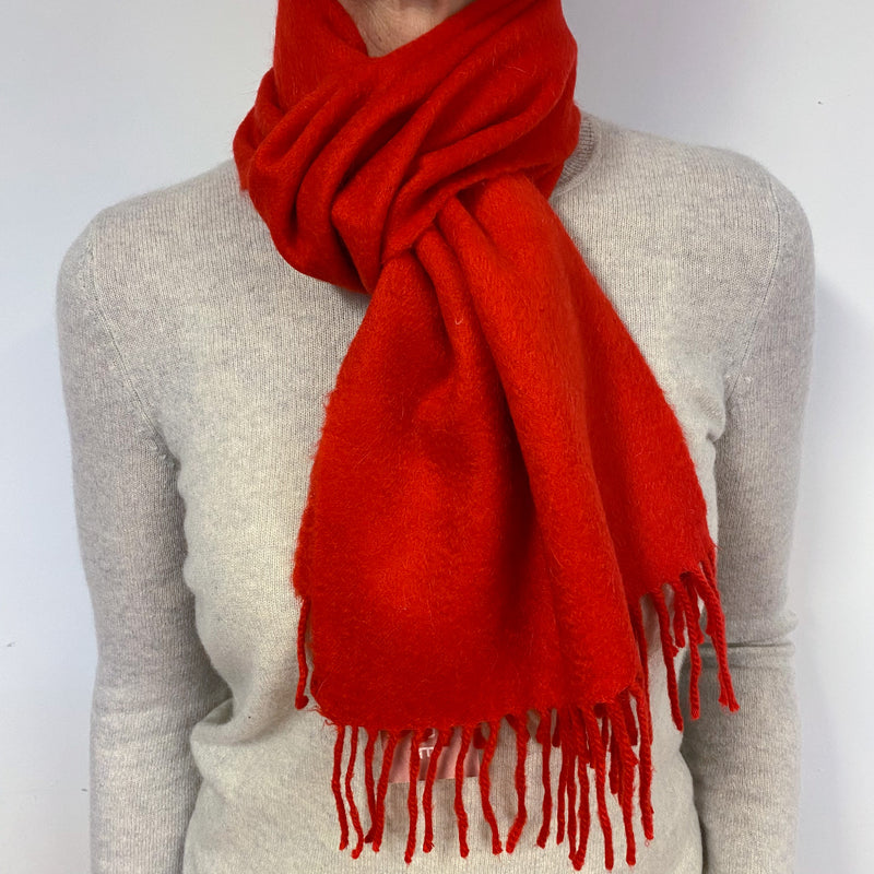 Scarlet Red Cashmere Scarf