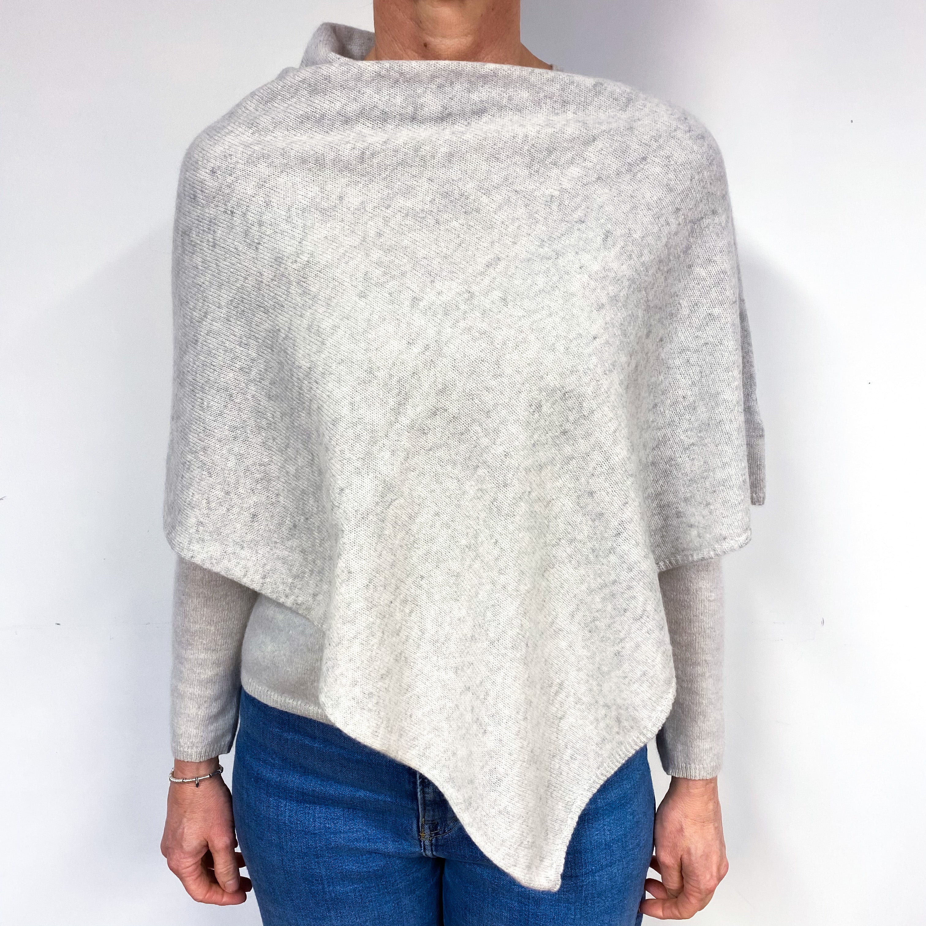 Smoke Grey Cashmere Poncho One Size