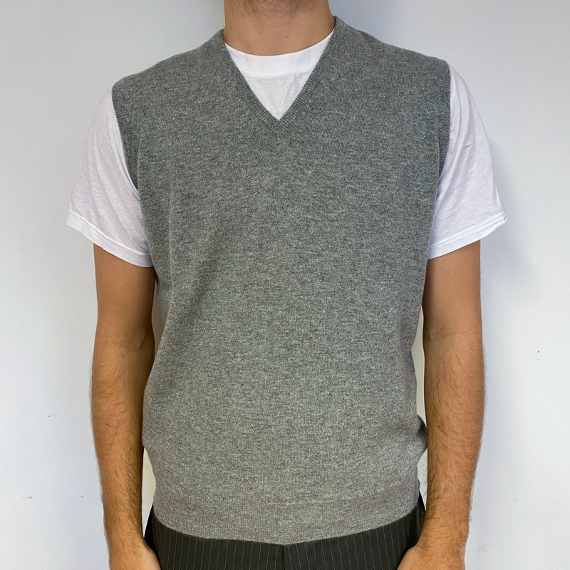 Grey sleeveless jumper top
