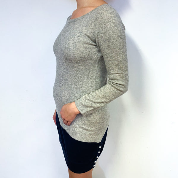 Grey Colour Block Crew Neck Dress Small
