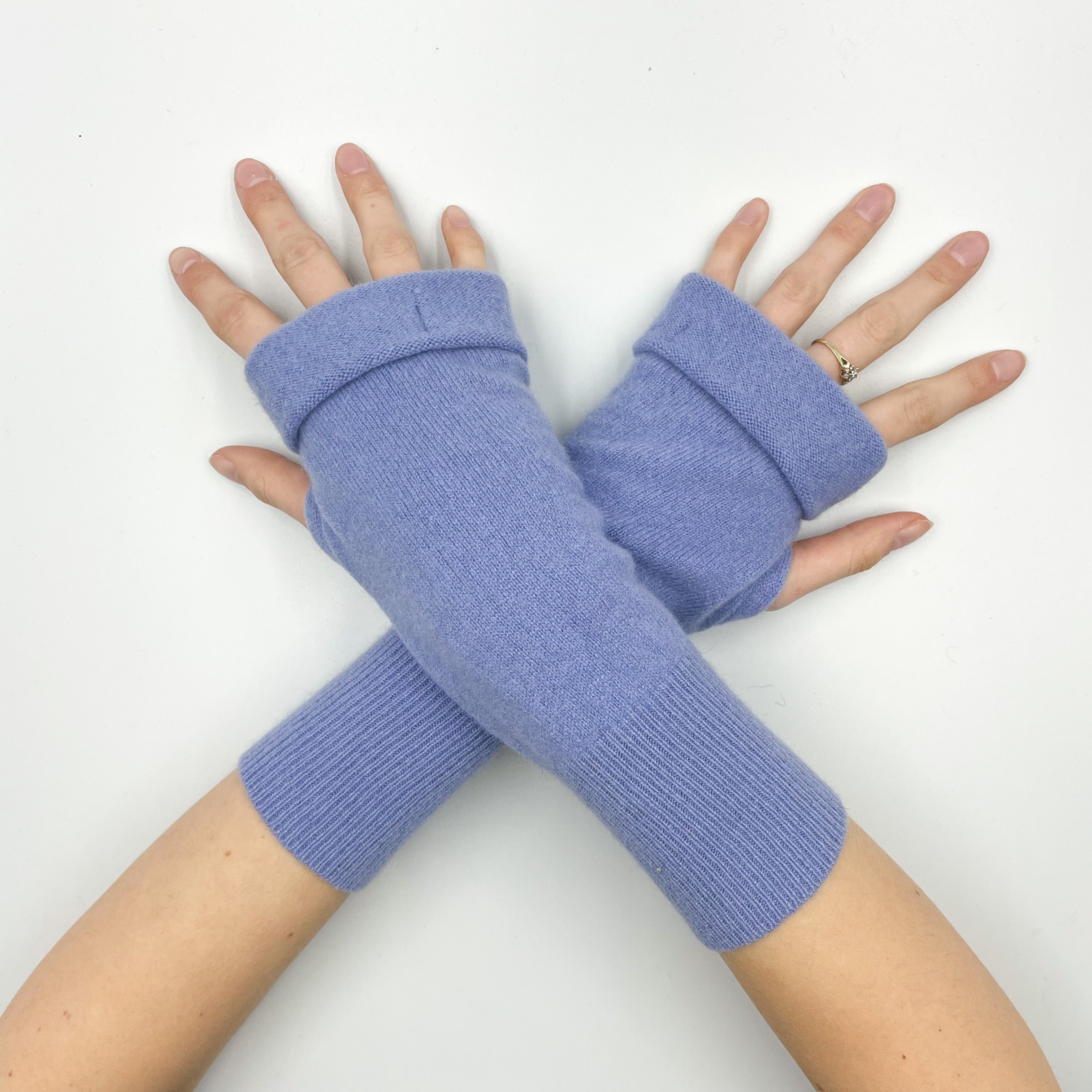 Bluebell Purple Fingerless Gloves