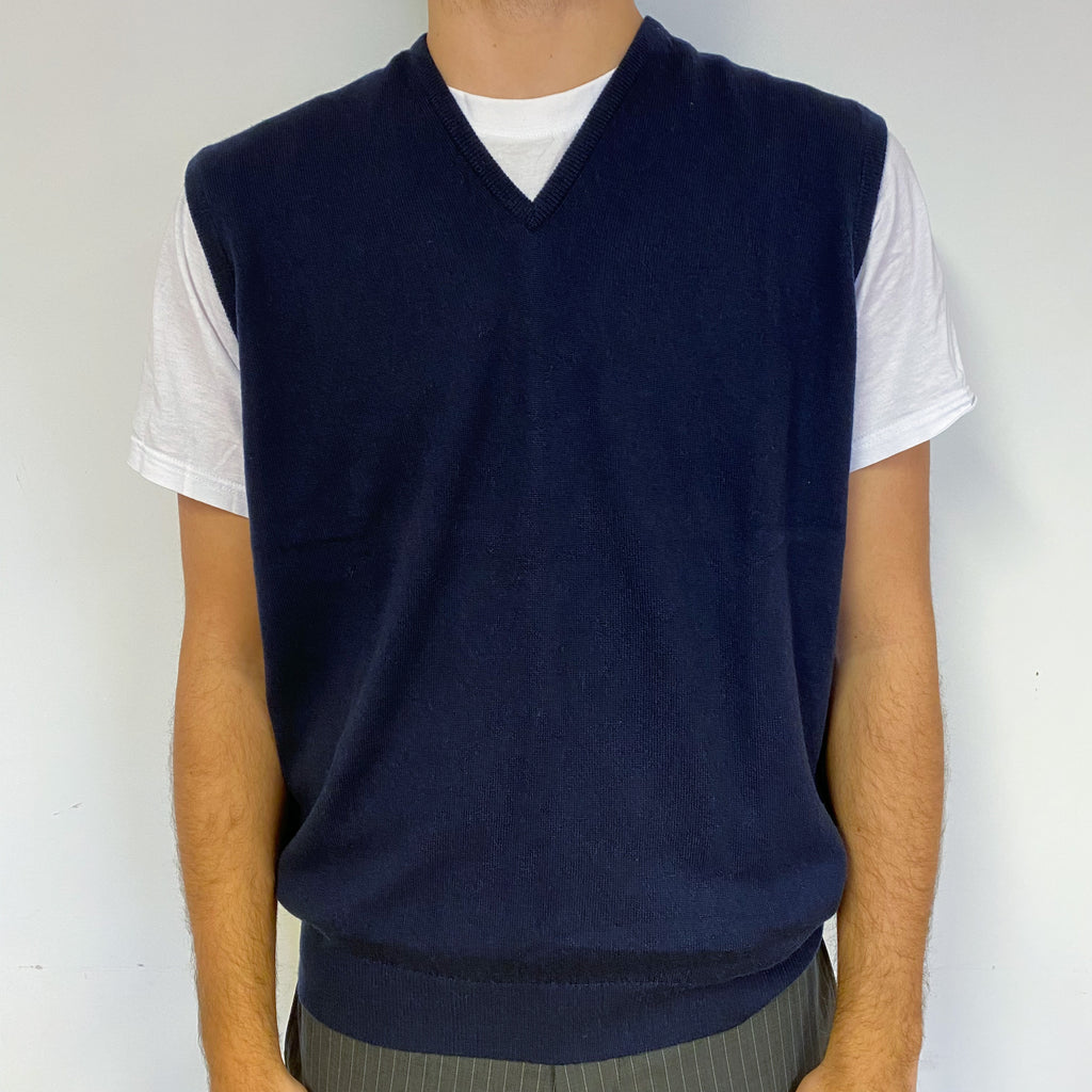 Men’s Brand New Scottish Navy Sleeveless Jumper Medium
