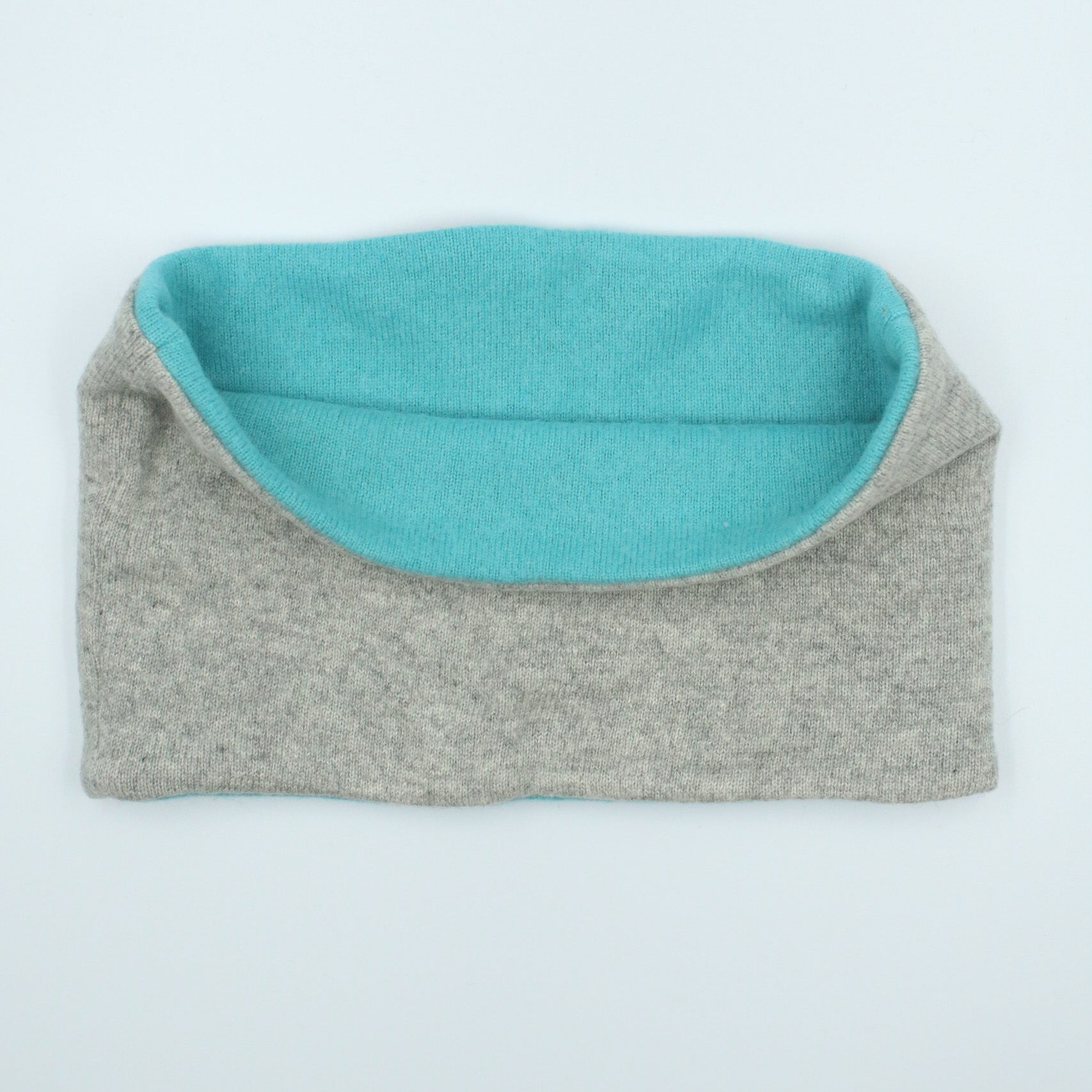 Pale Grey and Seafoam Green Neck Warmer