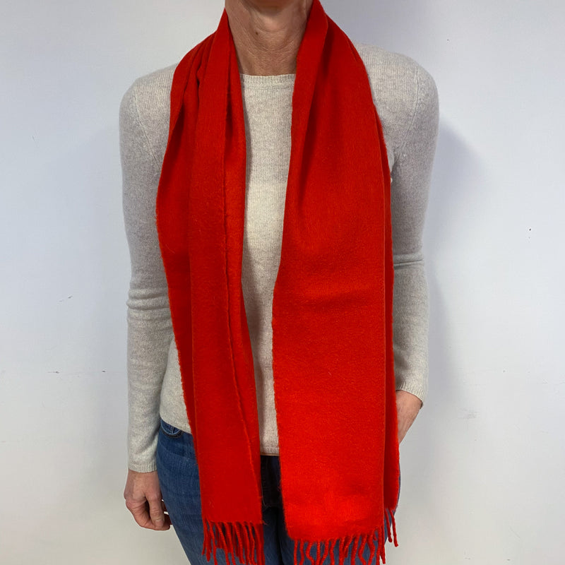 Scarlet Red Cashmere Scarf