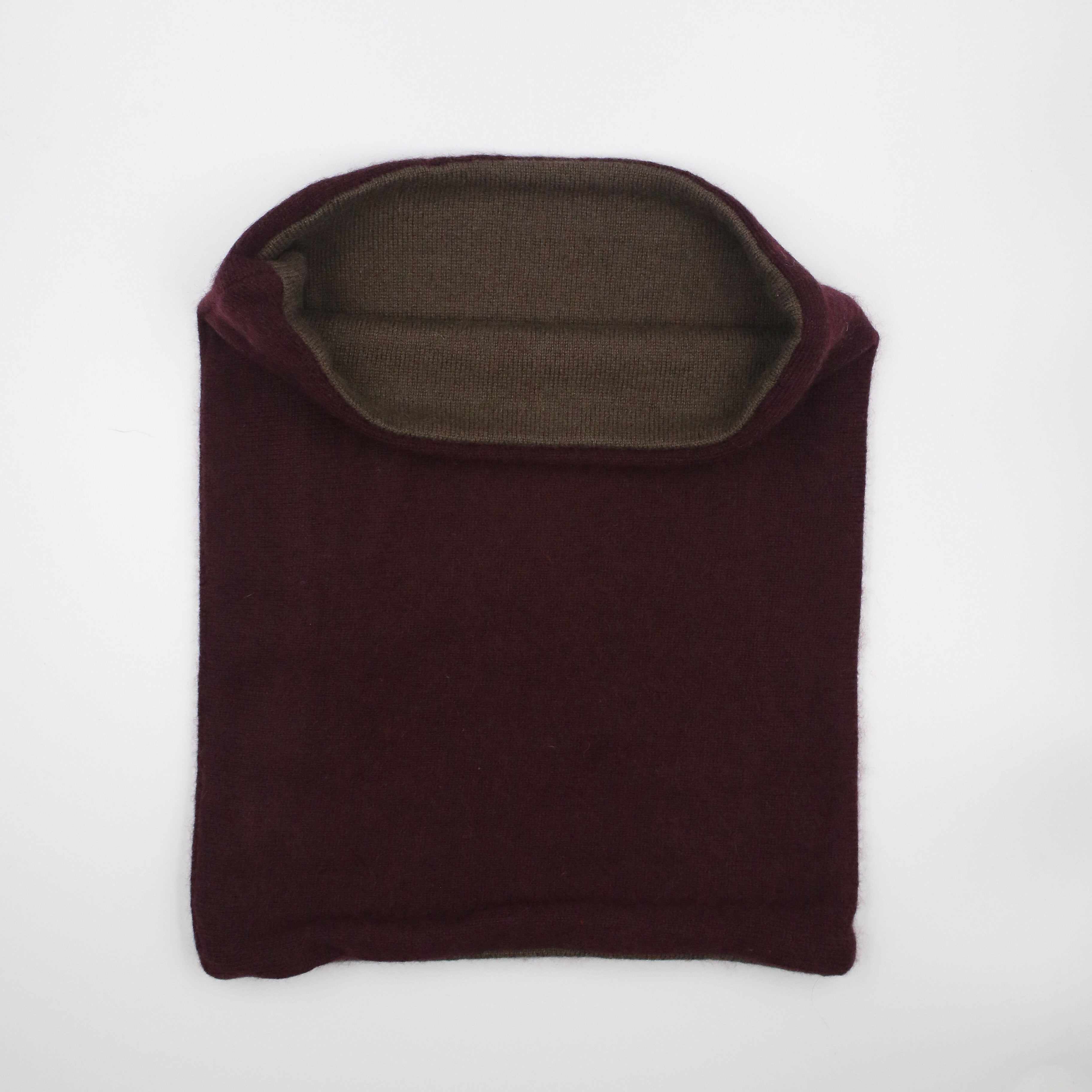 Aubergine and Brown Luxury Double Layered Snood