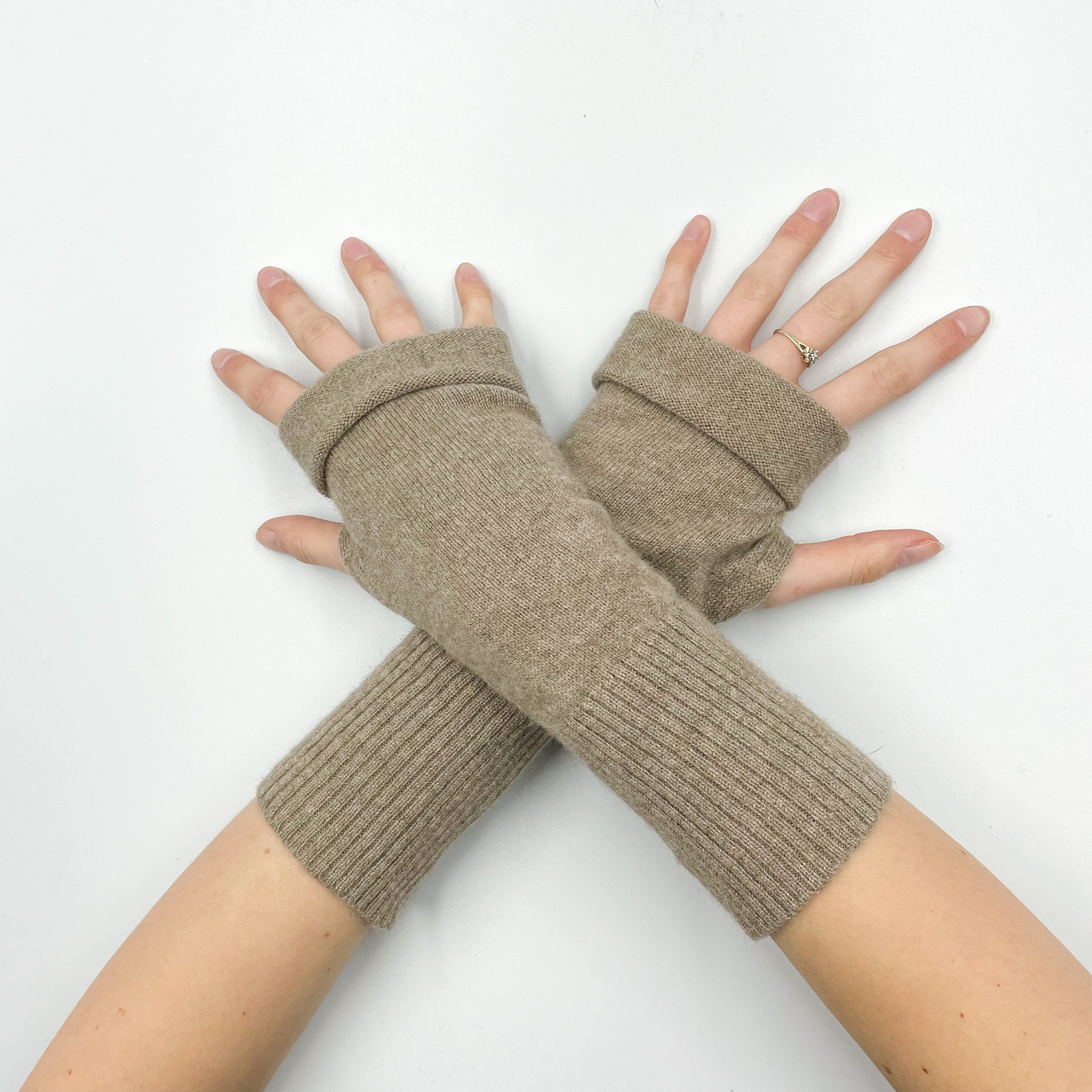 Latte Fingerless Gloves