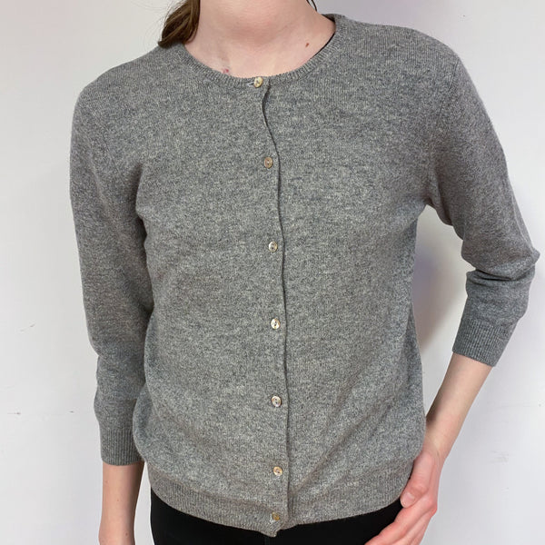 Children’s Ash Grey Cashmere Crew Neck Cardigan Age 14