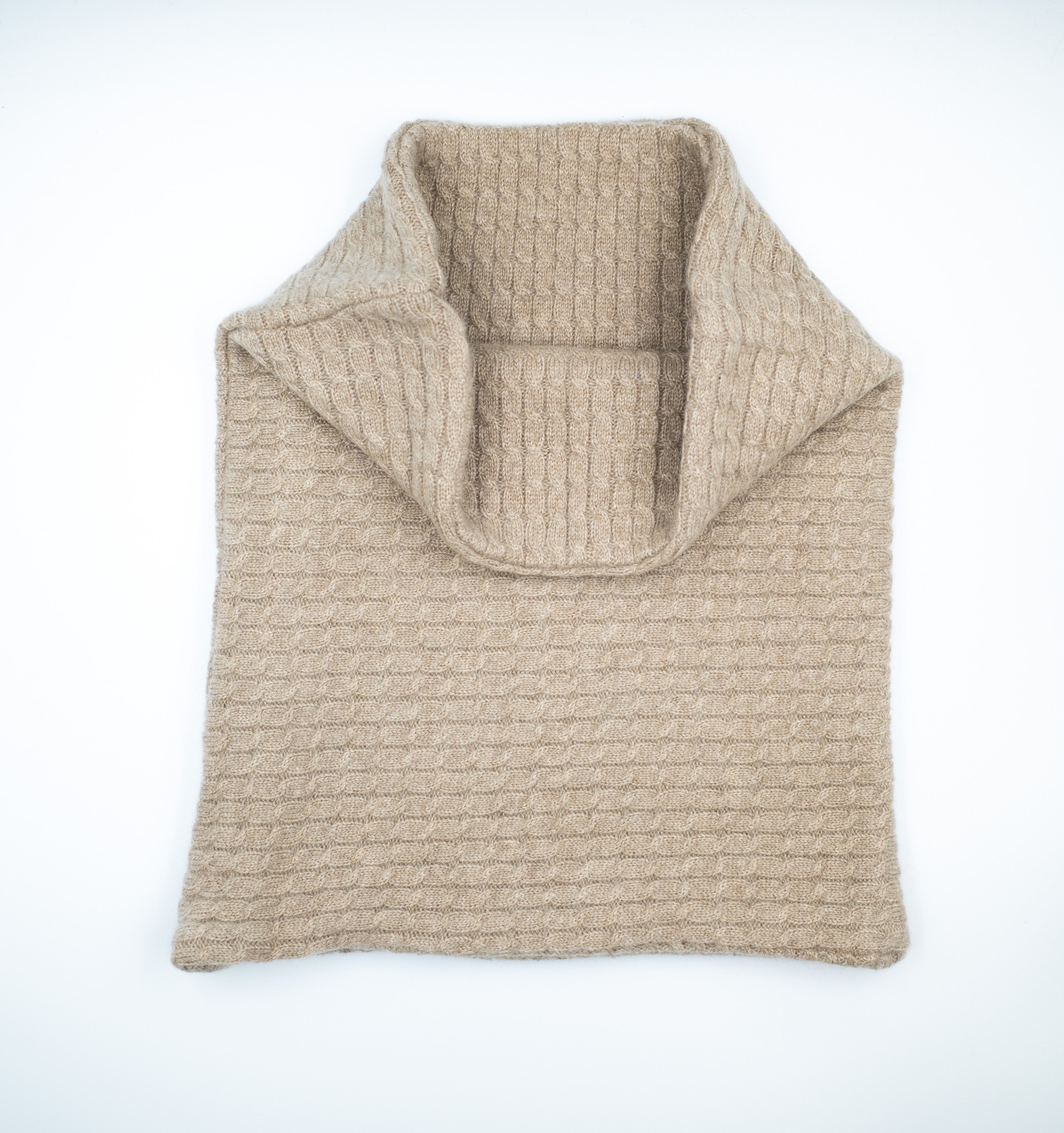 Taupe Cable Knit Luxury Double Layered Snood