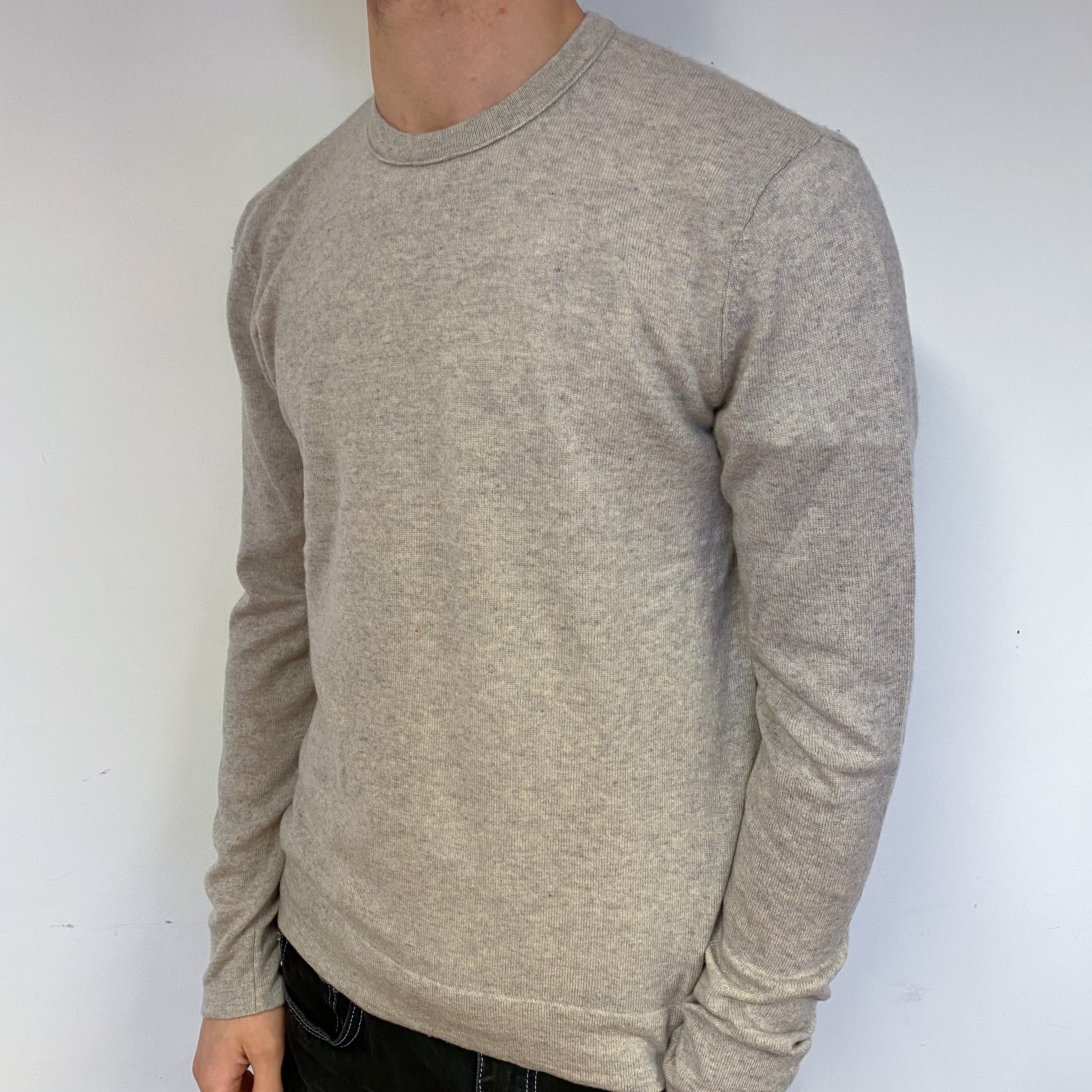 Men’s Smoke Grey Cashmere Crew Neck Jumper Medium