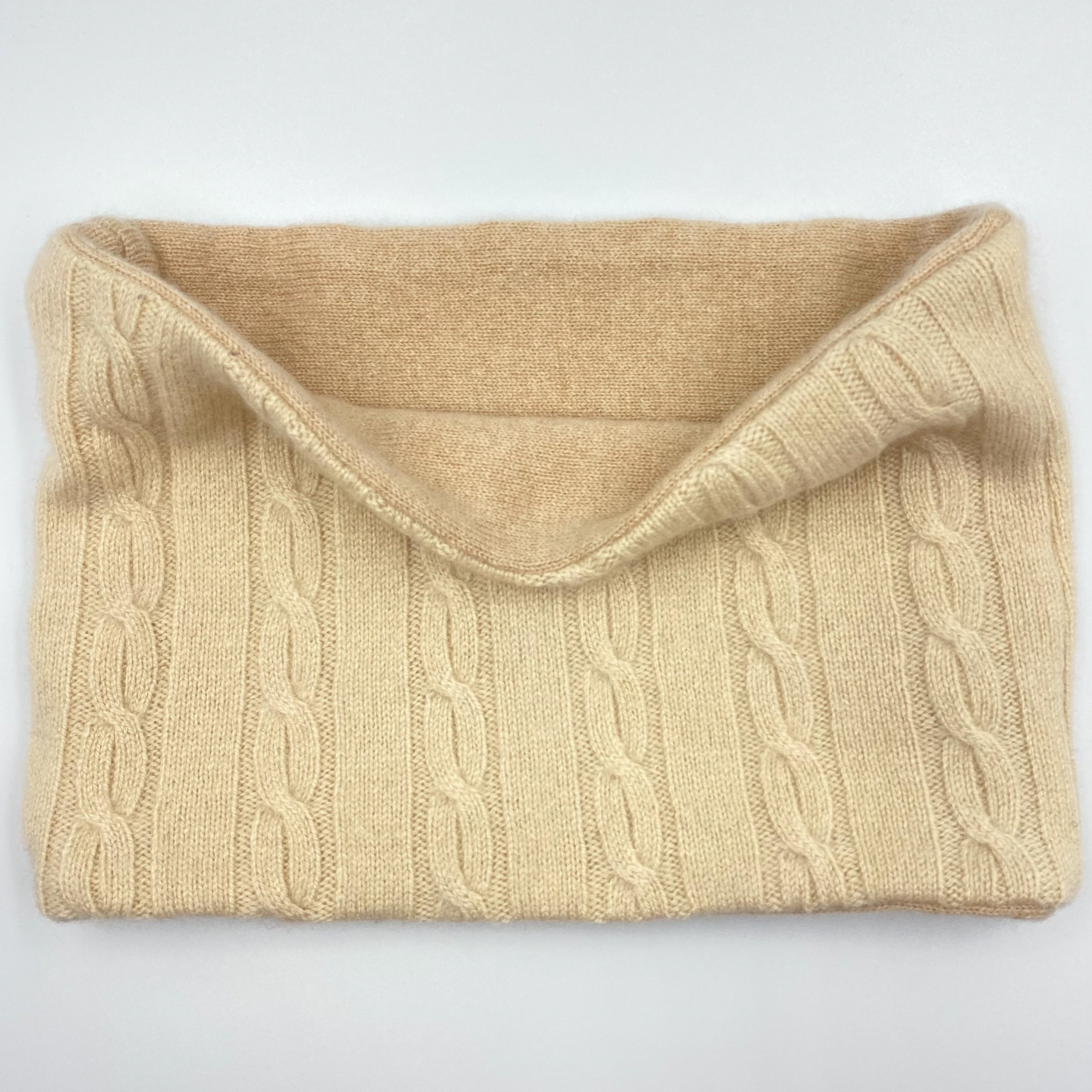 Cream Cable and Beige Neck Warmer