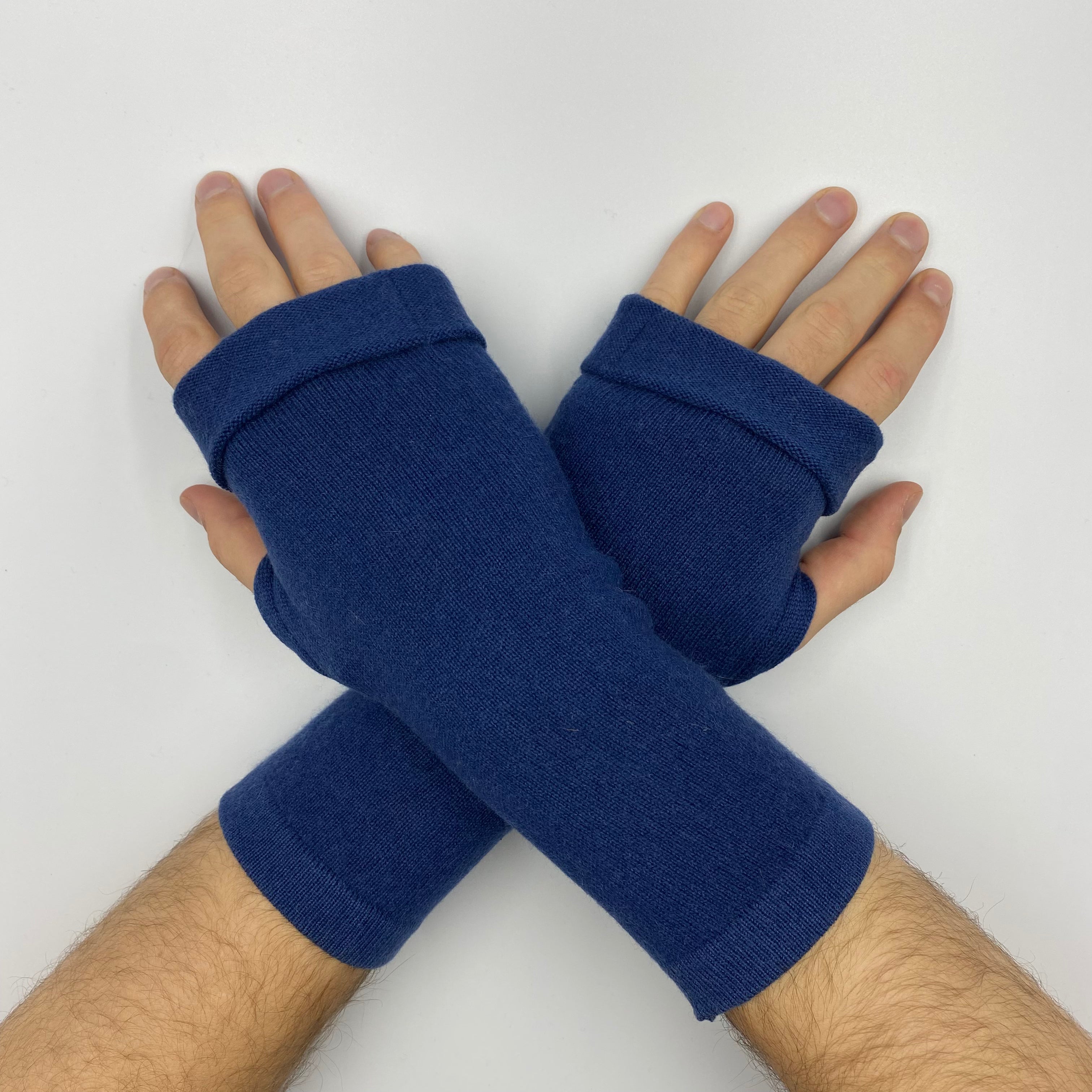 Men’s Airforce Blue Fingerless Gloves