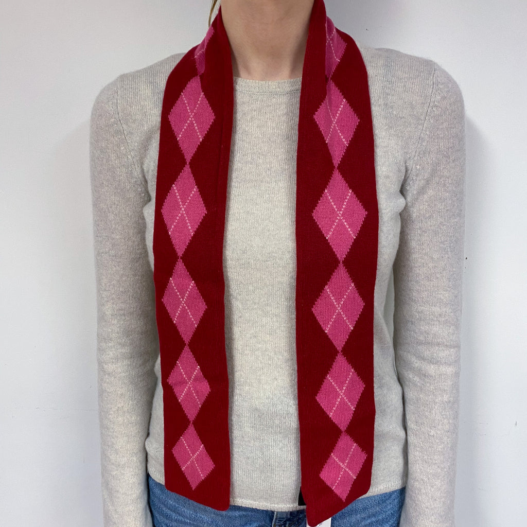 Berry Diamond Pattern Scarf
