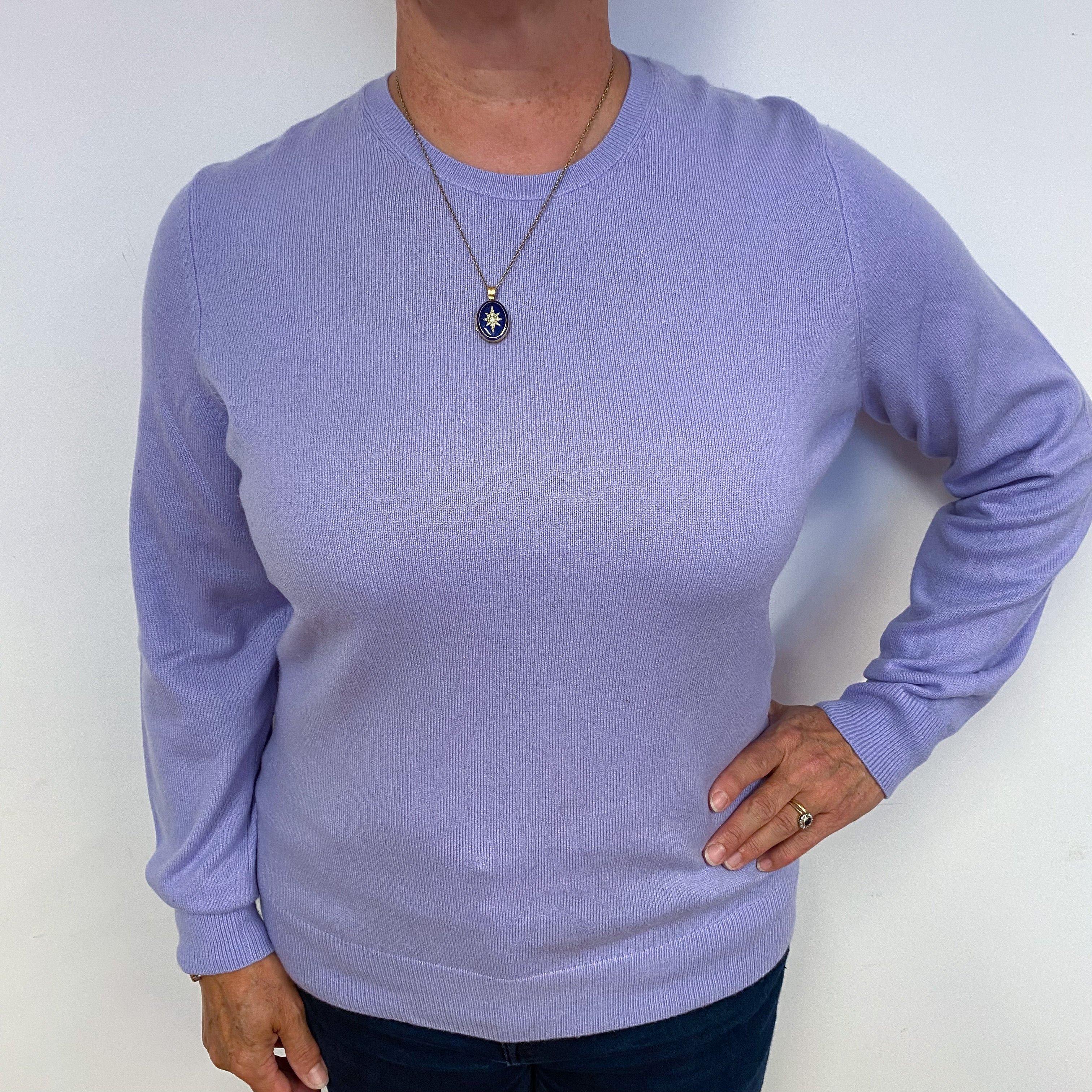 Pale Lavender Crew Neck Jumper Large