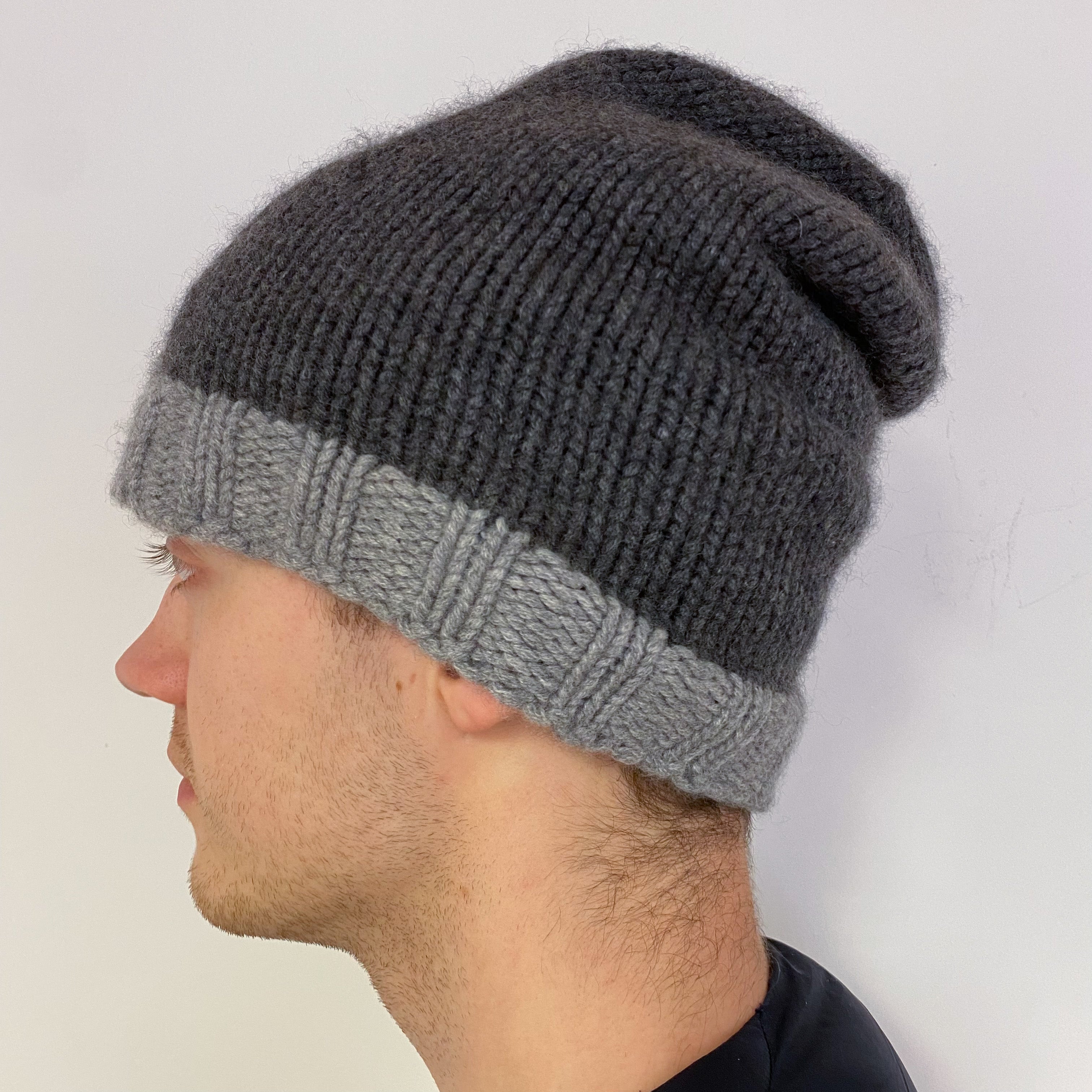 Men’s Slate and Smoke Grey Beanie Hat One Size