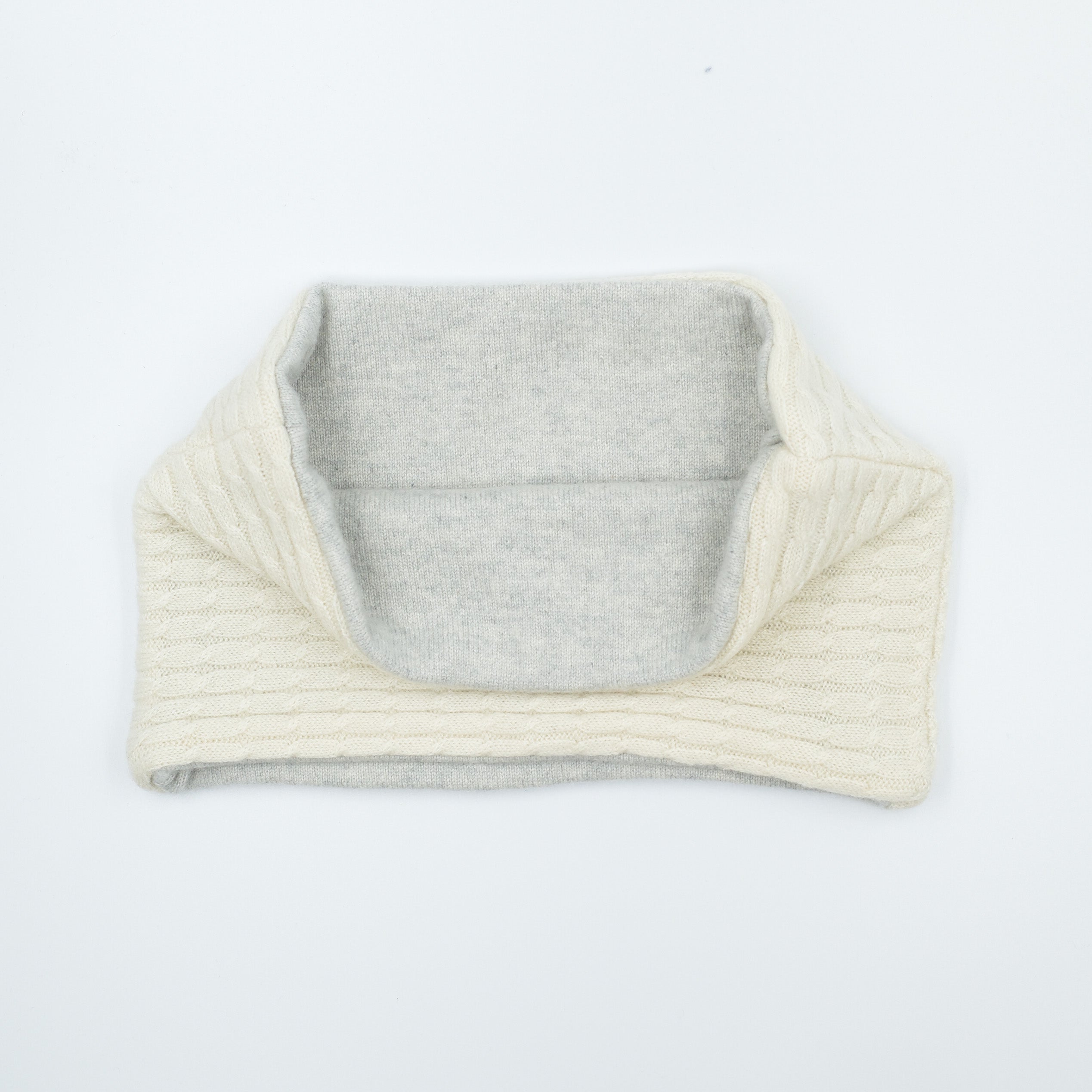 Cable Knit Cream and Grey Neck Warmer