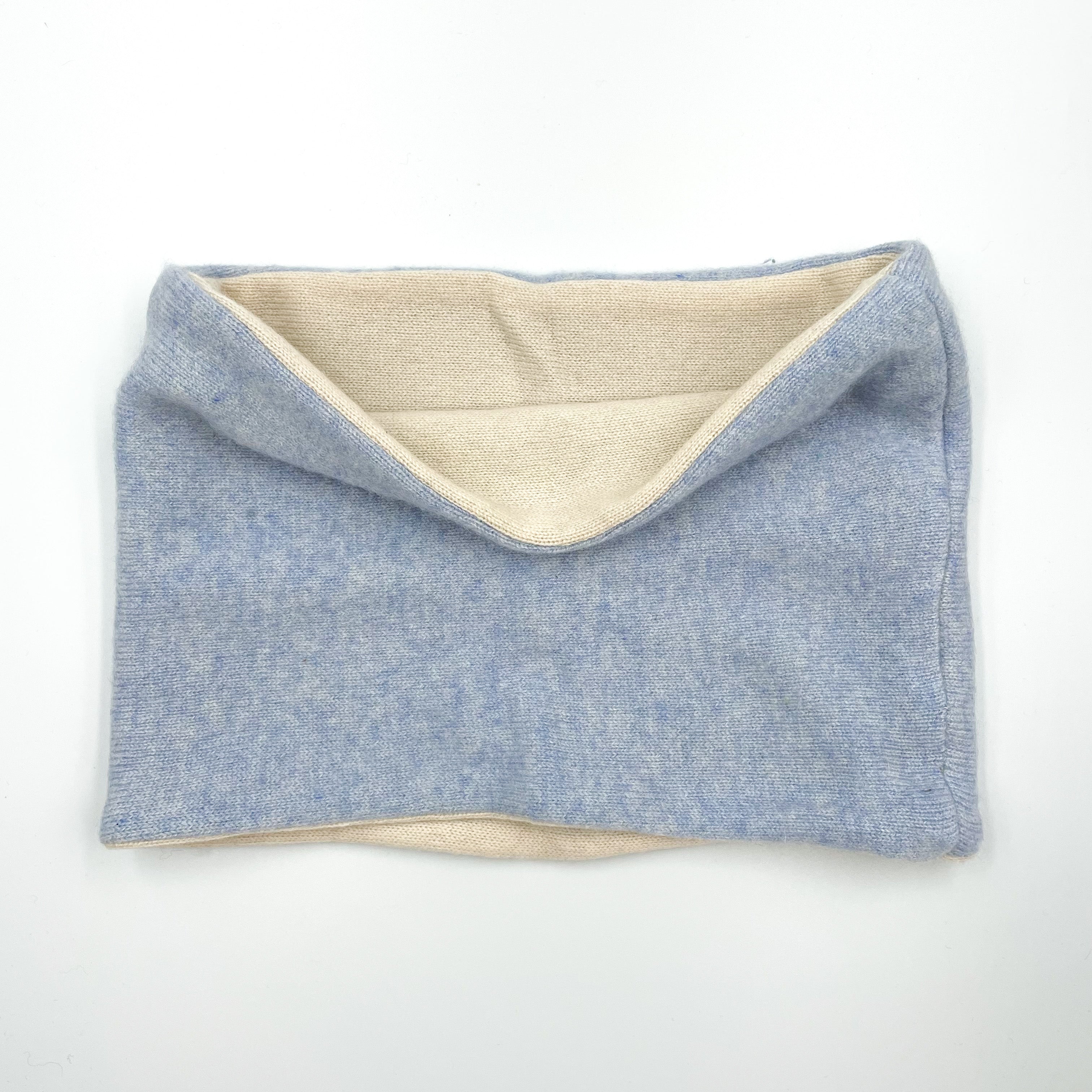Sky Blue and Cream Cashmere Neck Warmer