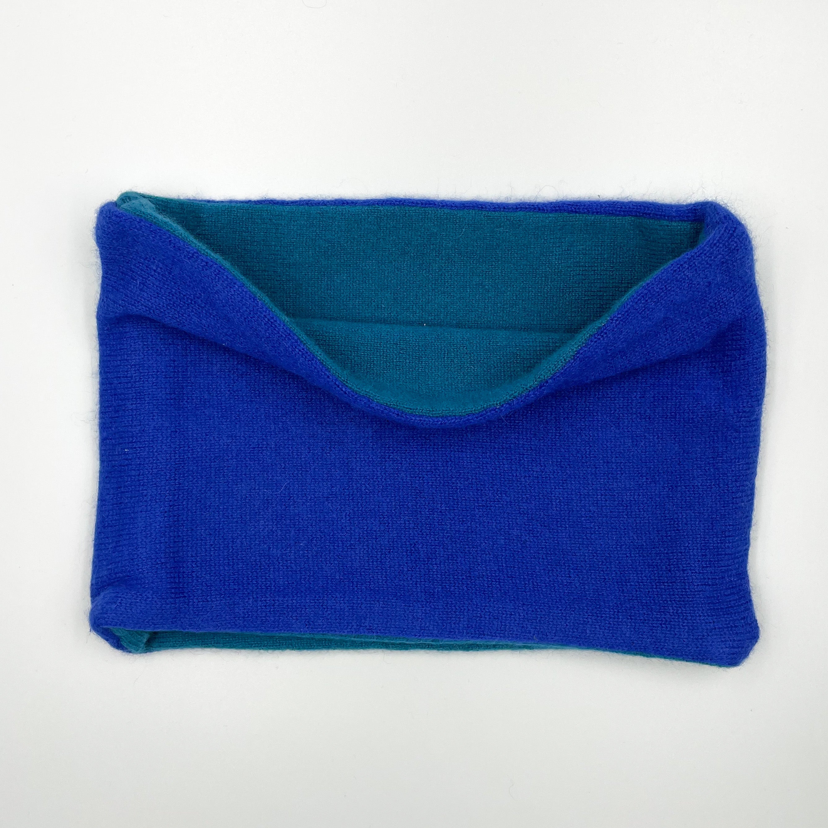 Royal Blue and Teal Cashmere Neck Warmer