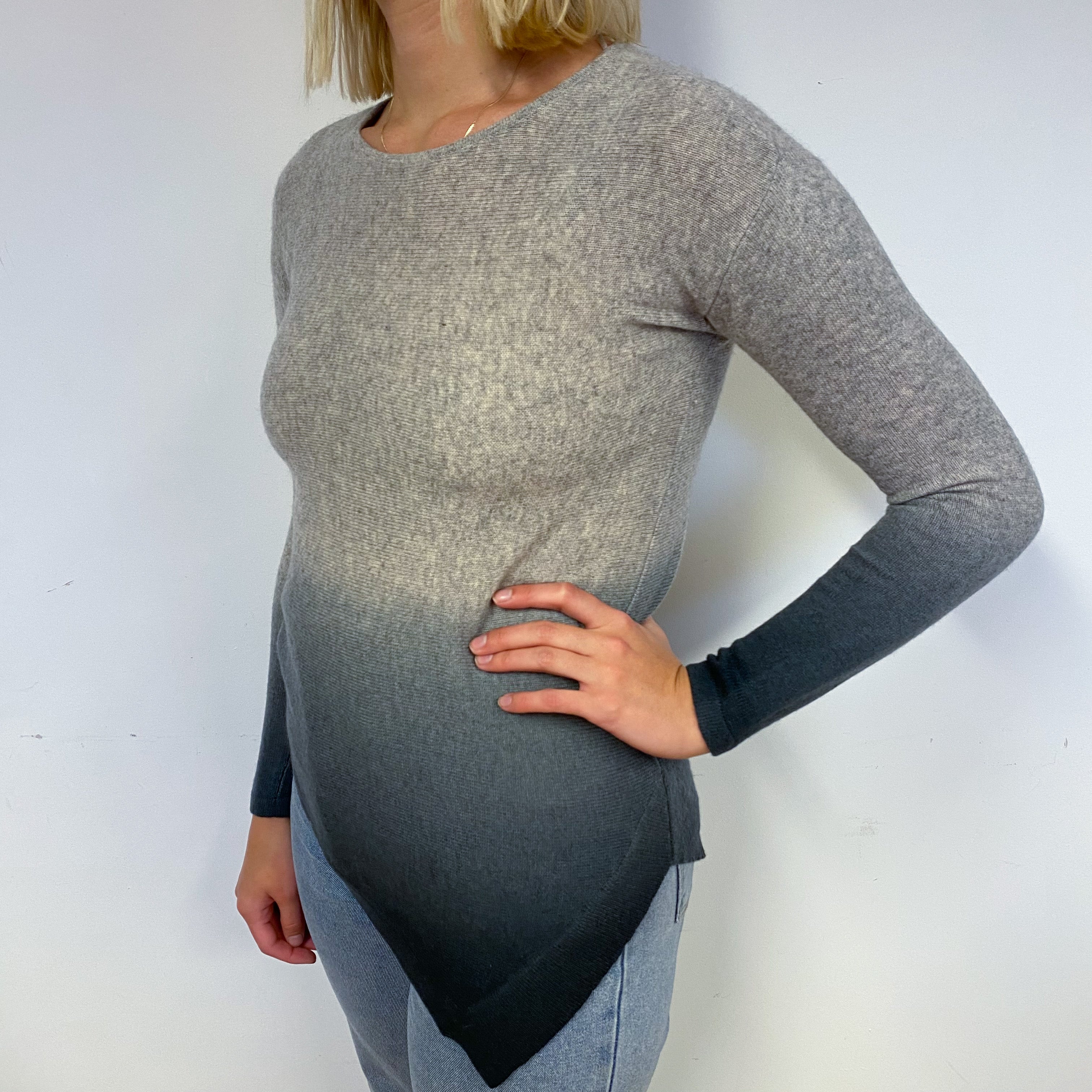 Ombré Cashmere Crew Neck Jumper Small