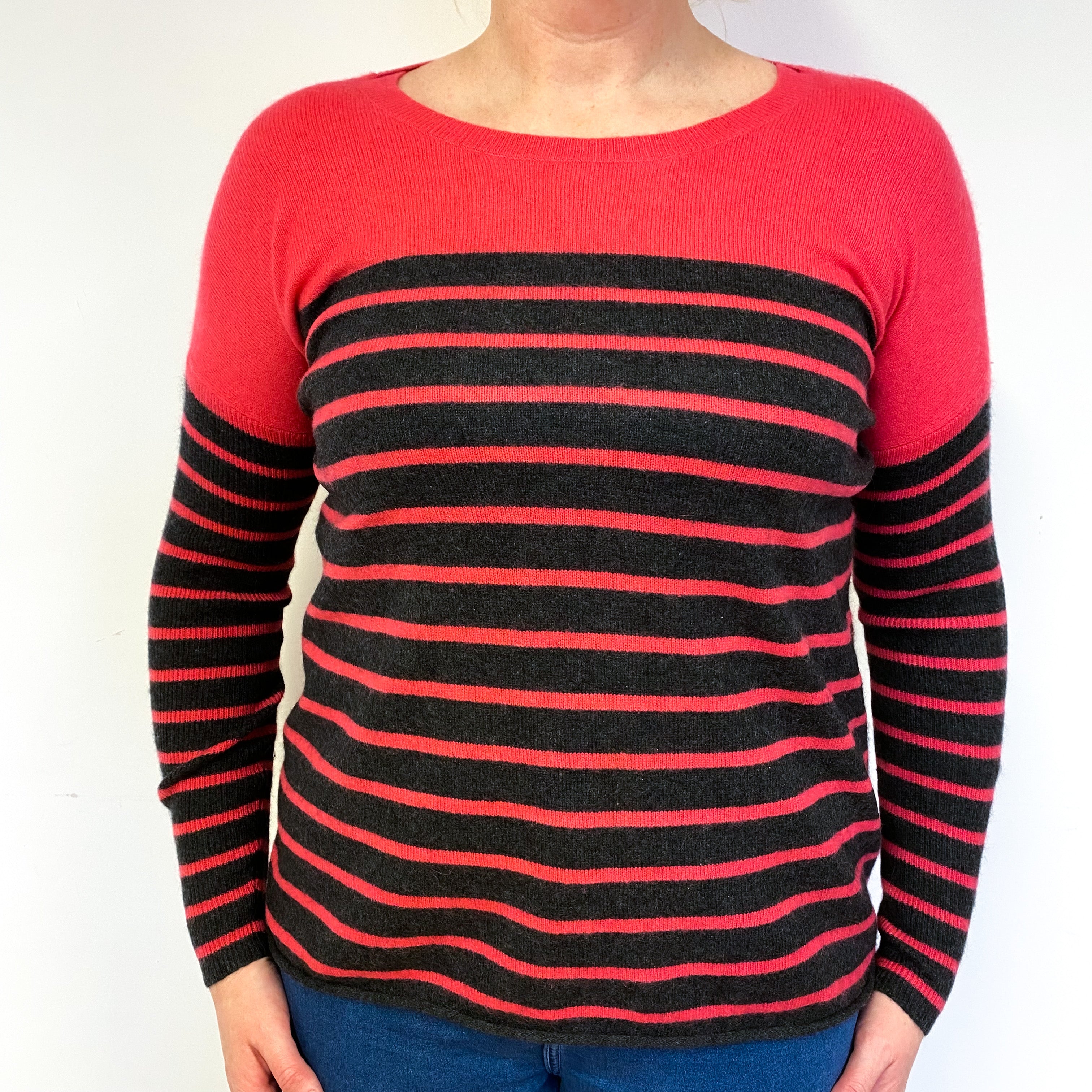 Cranberry Pink Cashmere Crew Neck Jumper Large