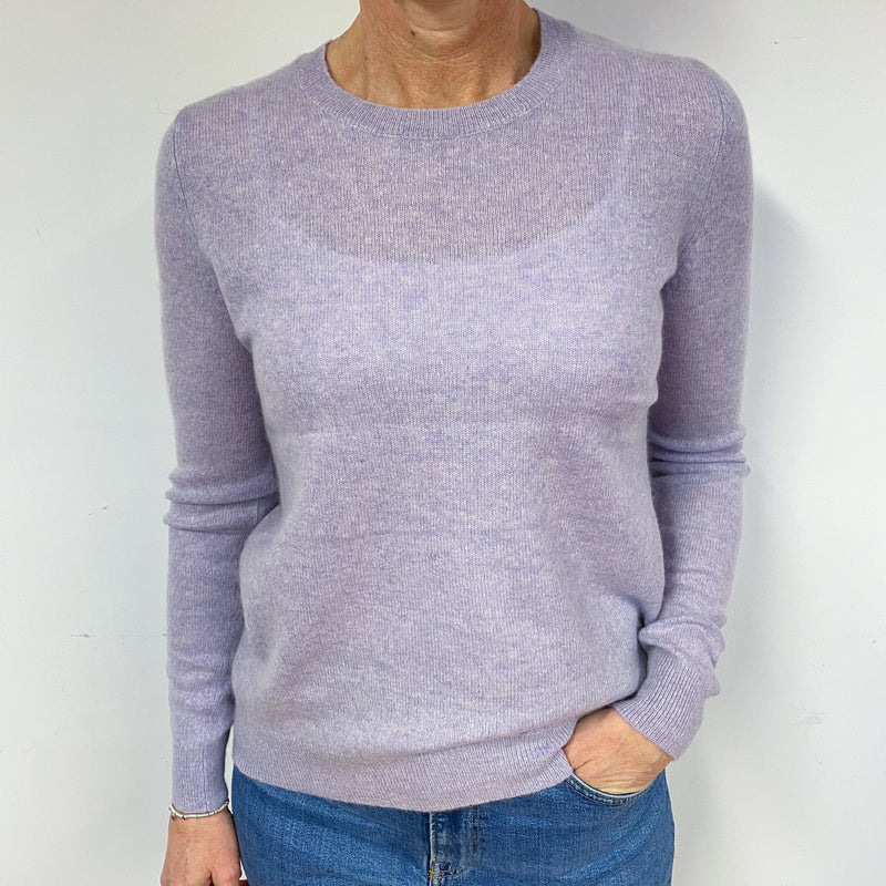 Lavender Purple Cashmere Crew Neck Jumper Medium