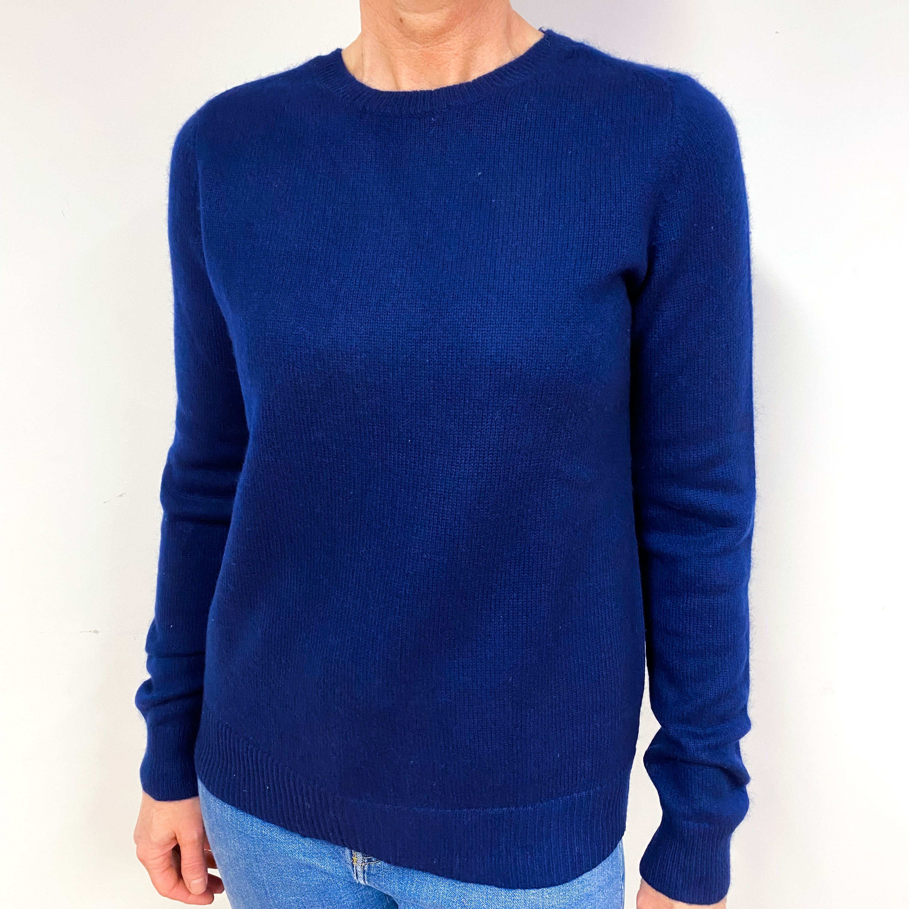 Navy Blue Cashmere Crew Neck Jumper Medium