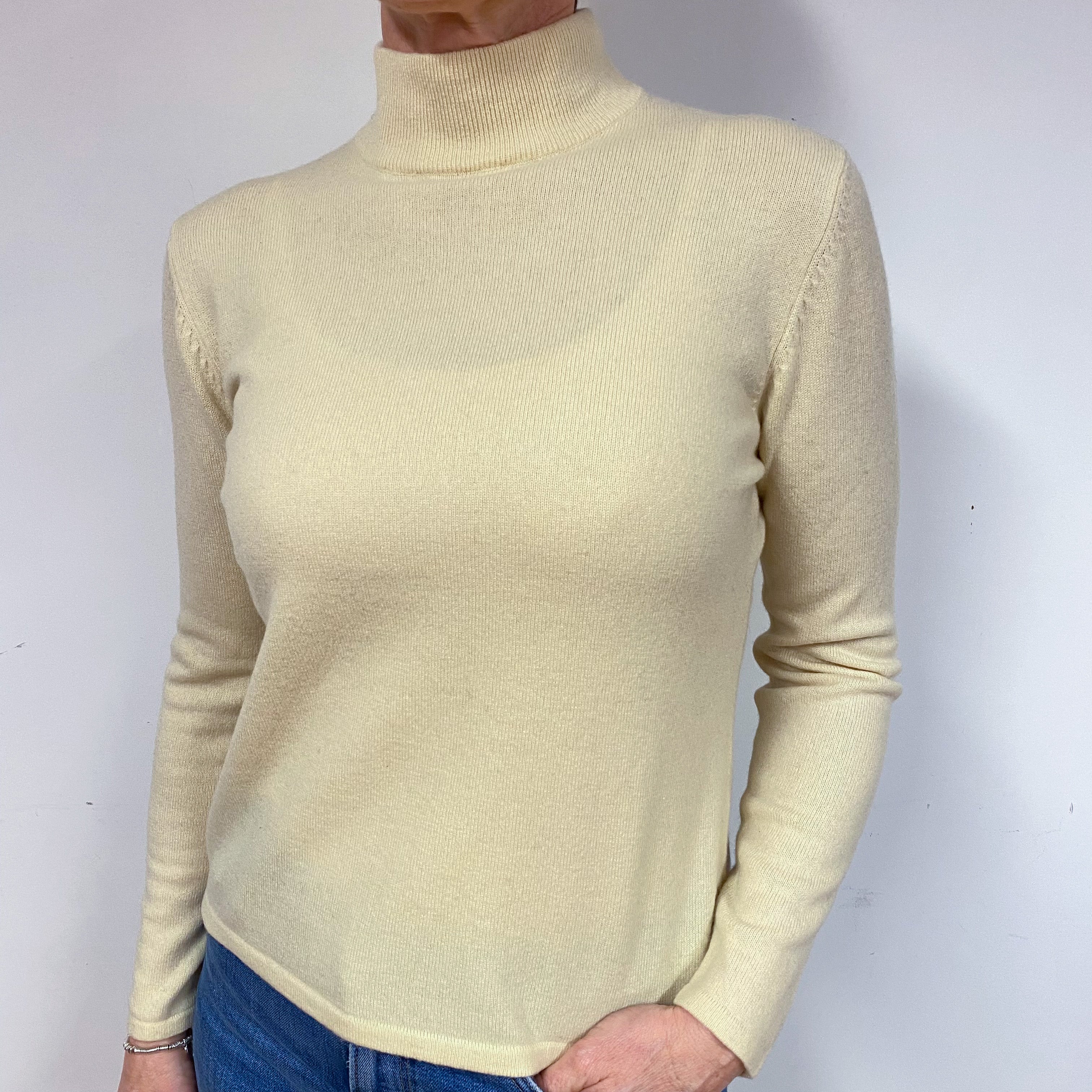 Clotted Cream Cashmere Turtle Neck Jumper Medium