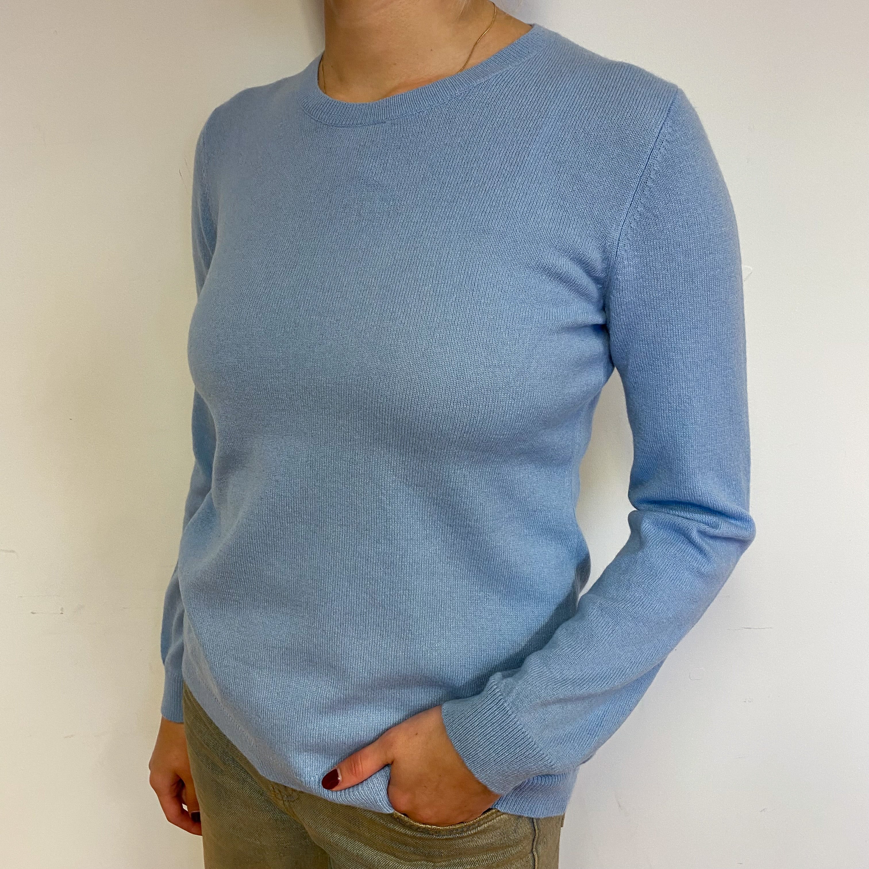 Sky Blue Cashmere Crew Neck Jumper Small