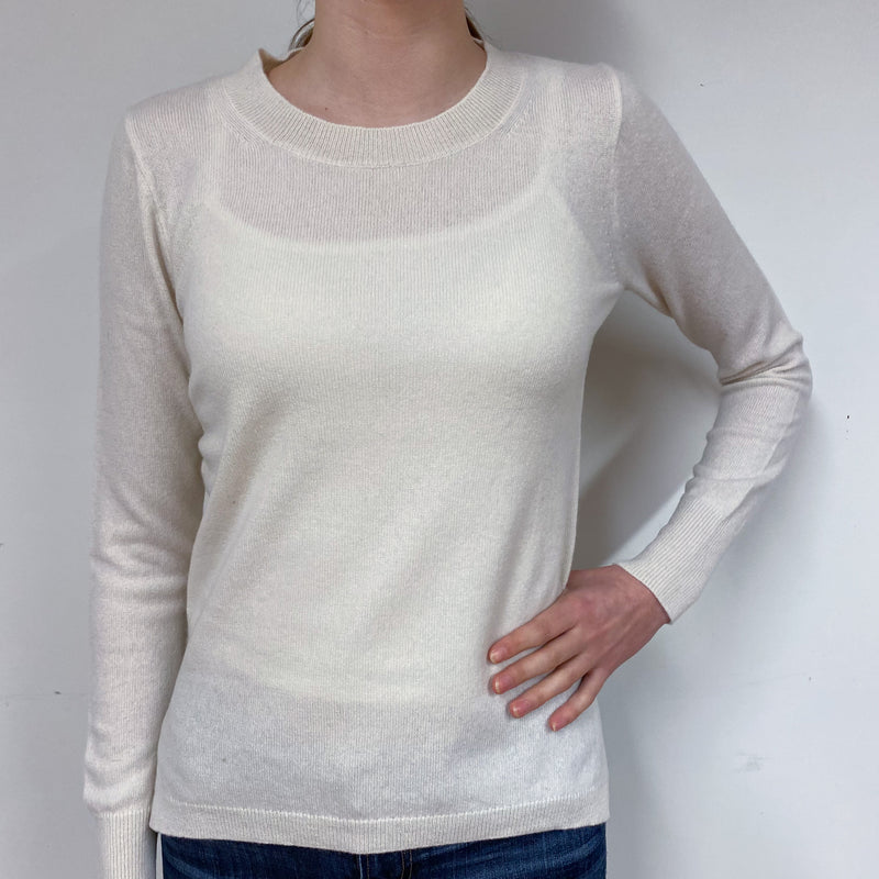 Winter White Cashmere Crew Neck Jumper Extra Small