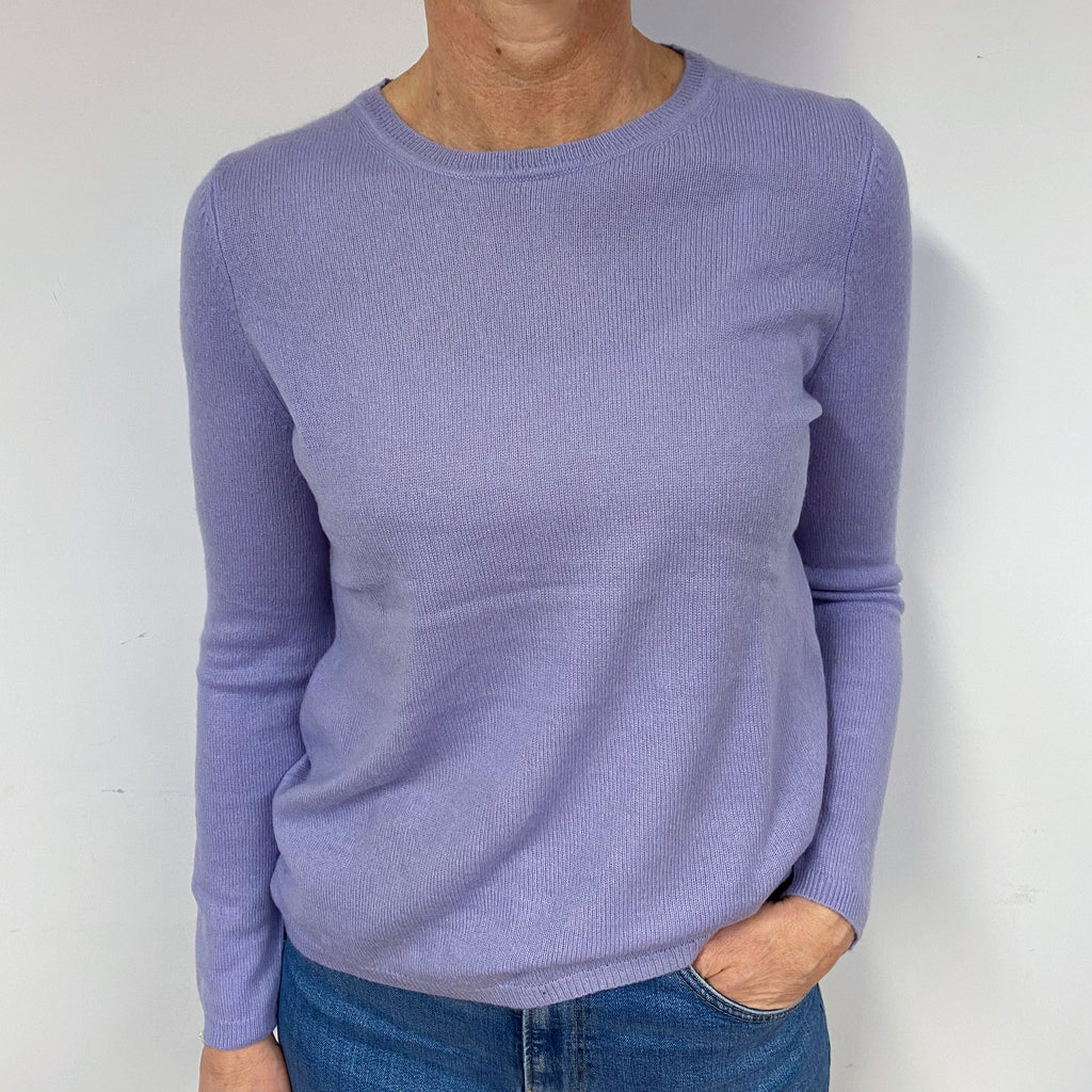 Lilac Cashmere Crew Neck Jumper Medium