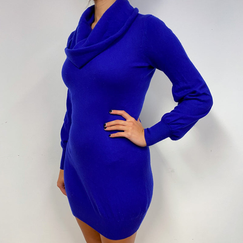 Indigo Purple Cashmere Cowl Neck Dress Small