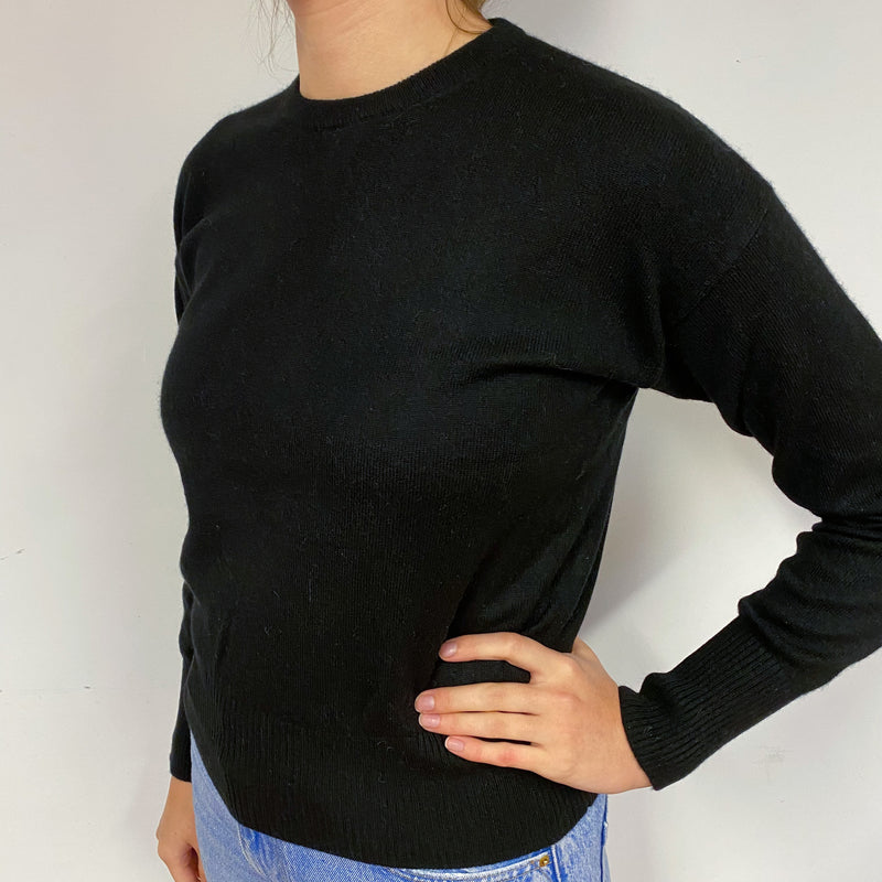 Black Cashmere Crew Neck Jumper Small