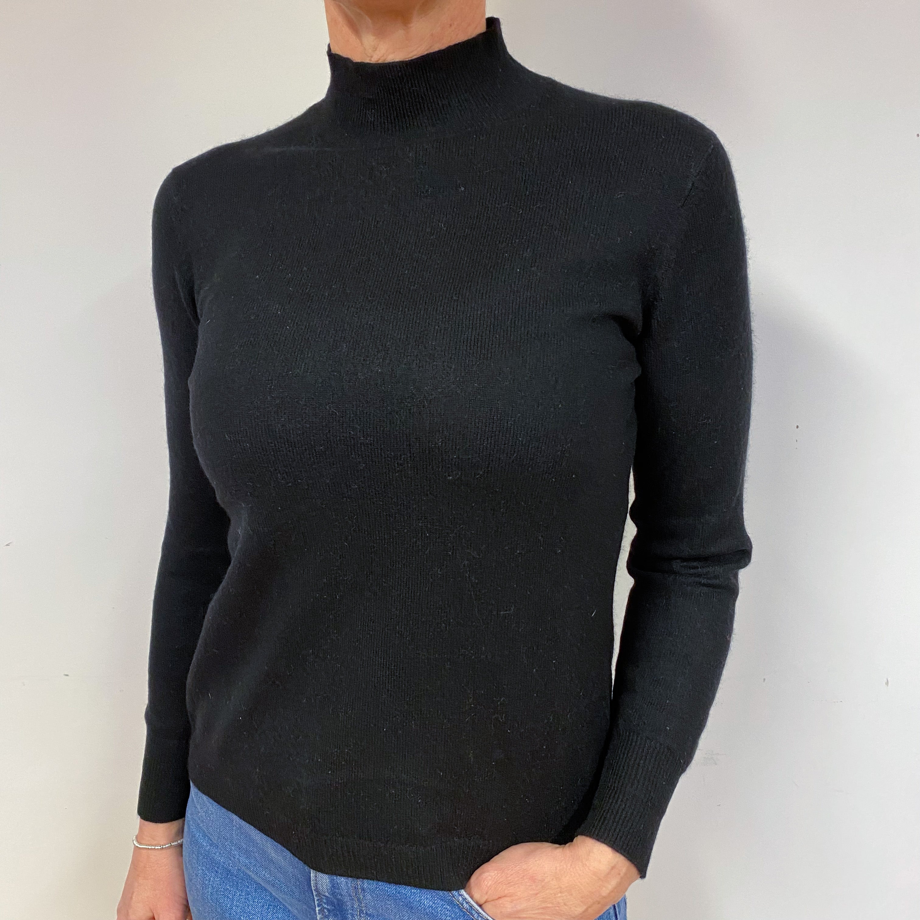 Black Cashmere Turtle Neck Jumper Medium