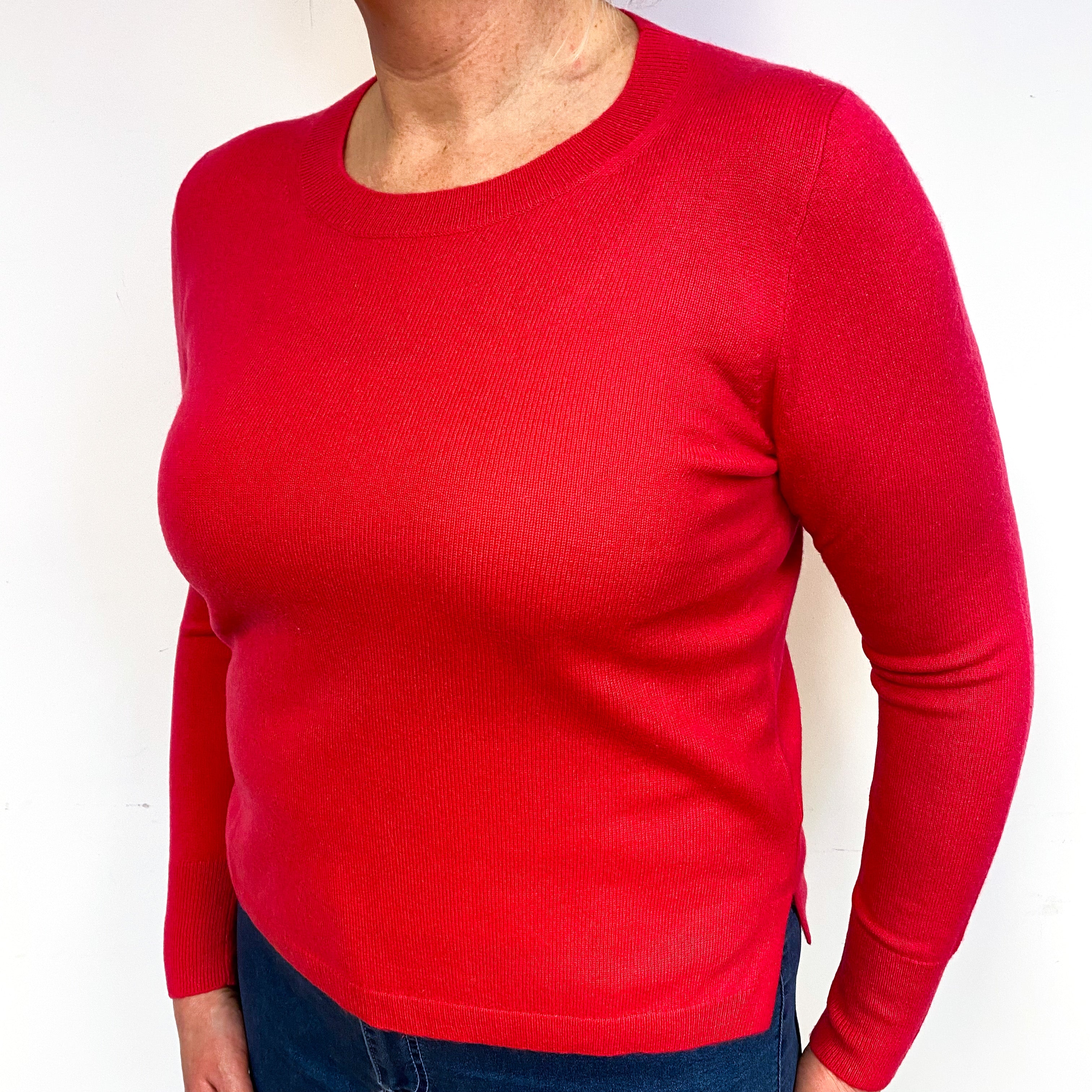 Cranberry Pink Cashmere Crew Neck Jumper Large