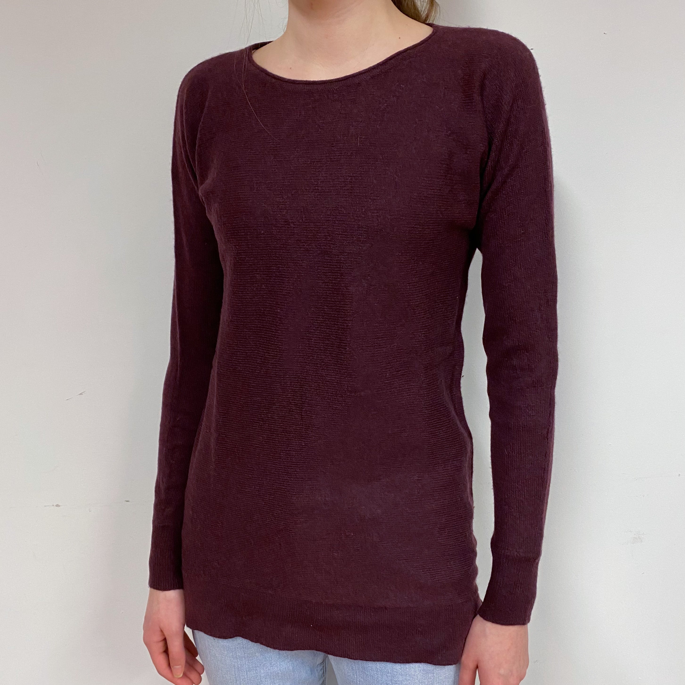 Mulberry Purple Cashmere Crew Neck Jumper Extra Small