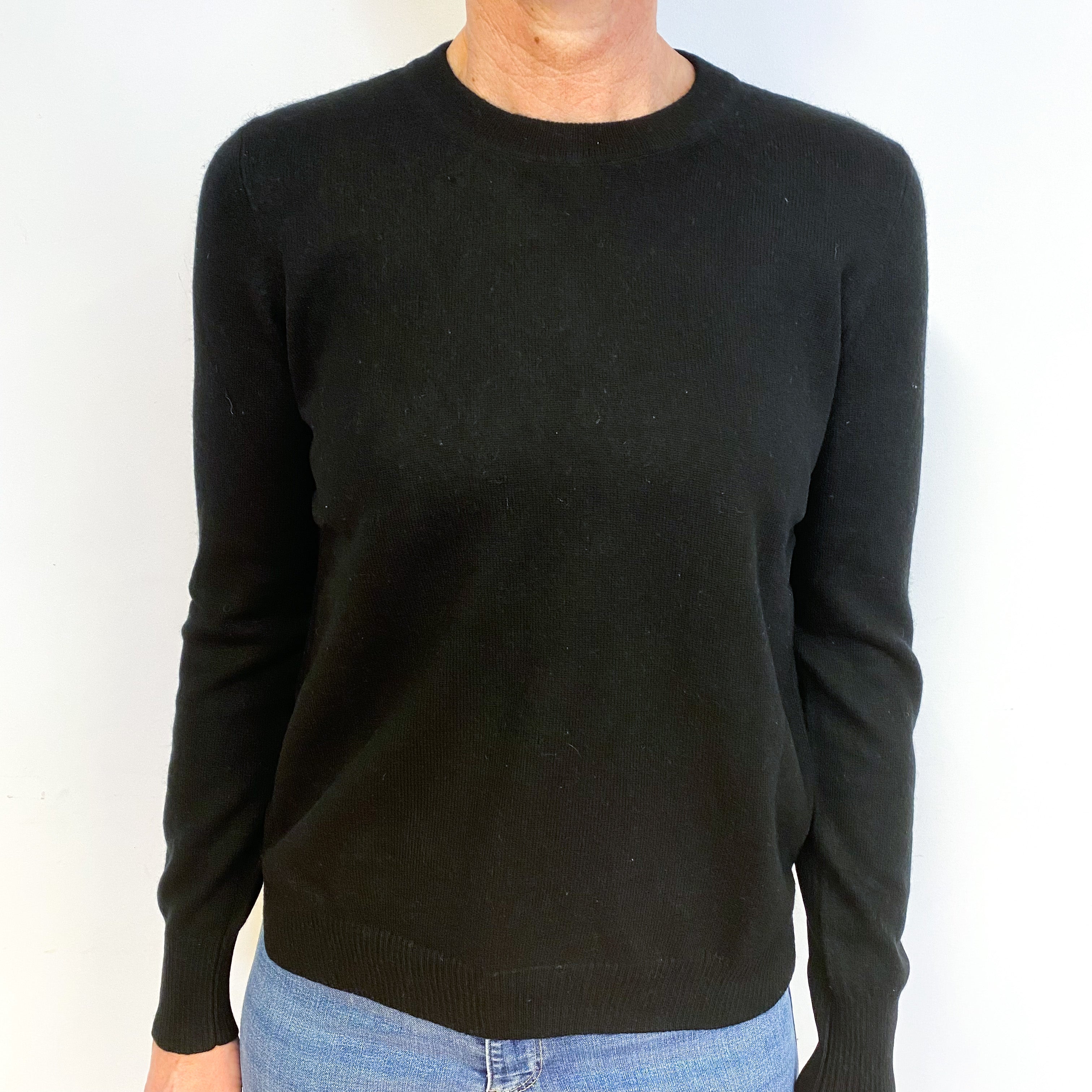 Black Cashmere Crew Neck Jumper Medium