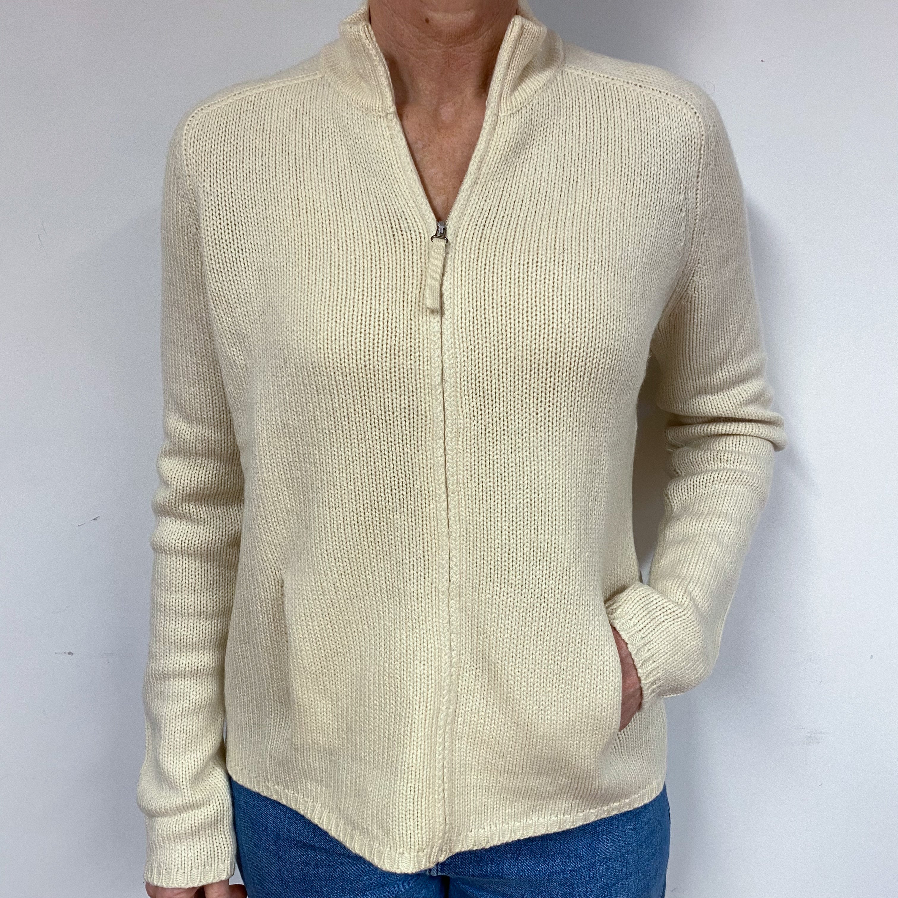 Vanilla Cream Cashmere Cardigan Medium